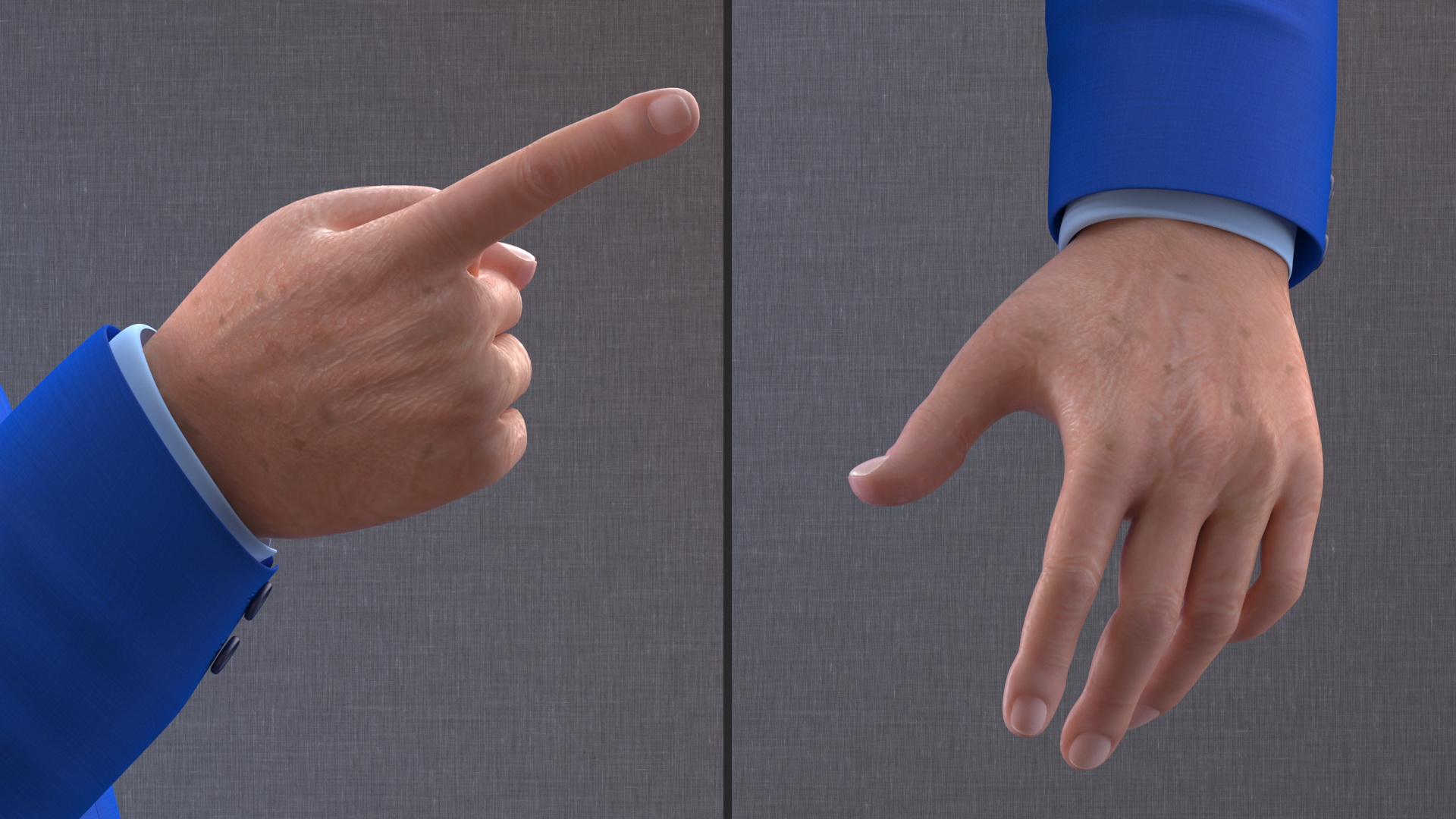 3D Cartoon Joe Biden Pointing Finger Pose model