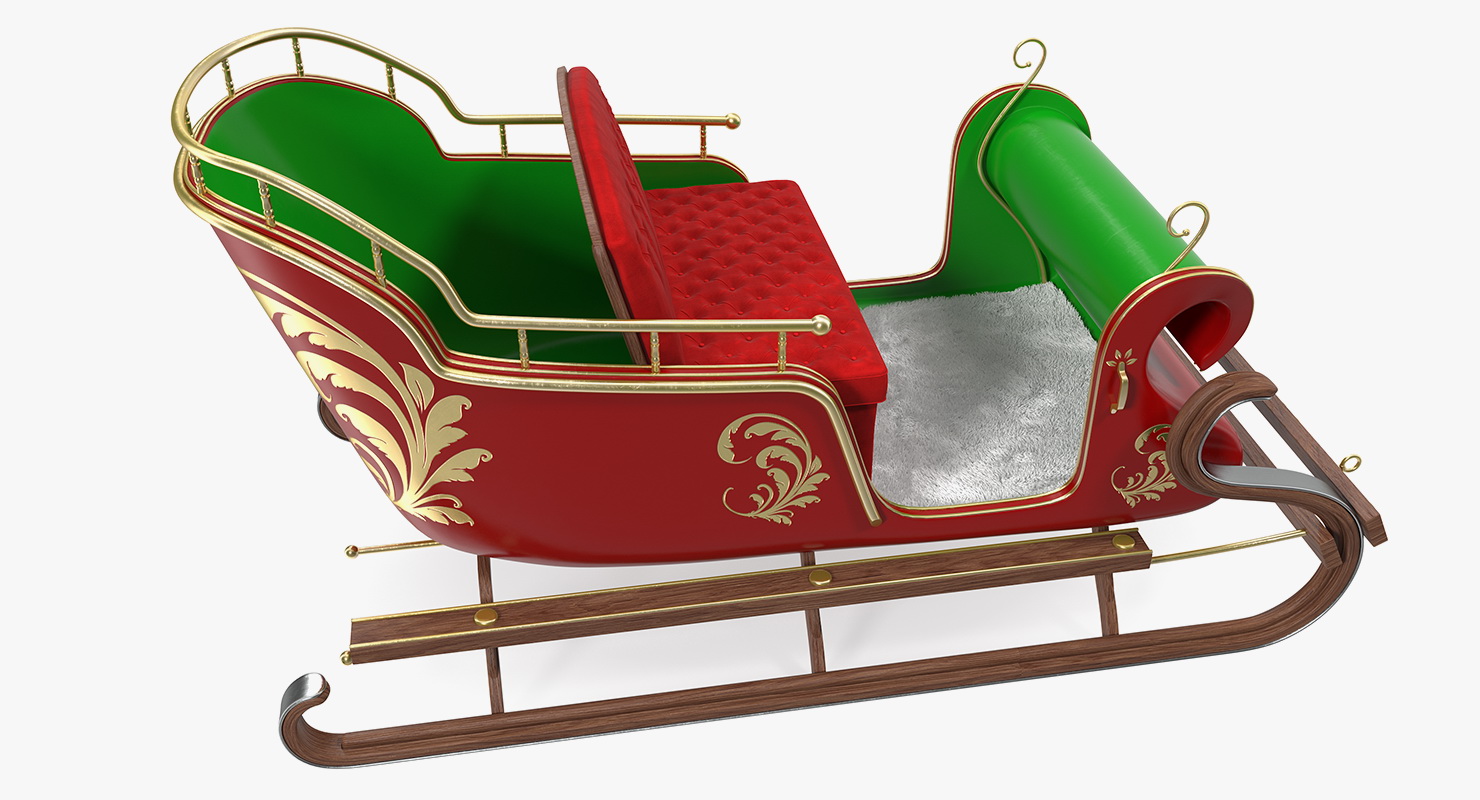 3D Santa Sleigh with Fur