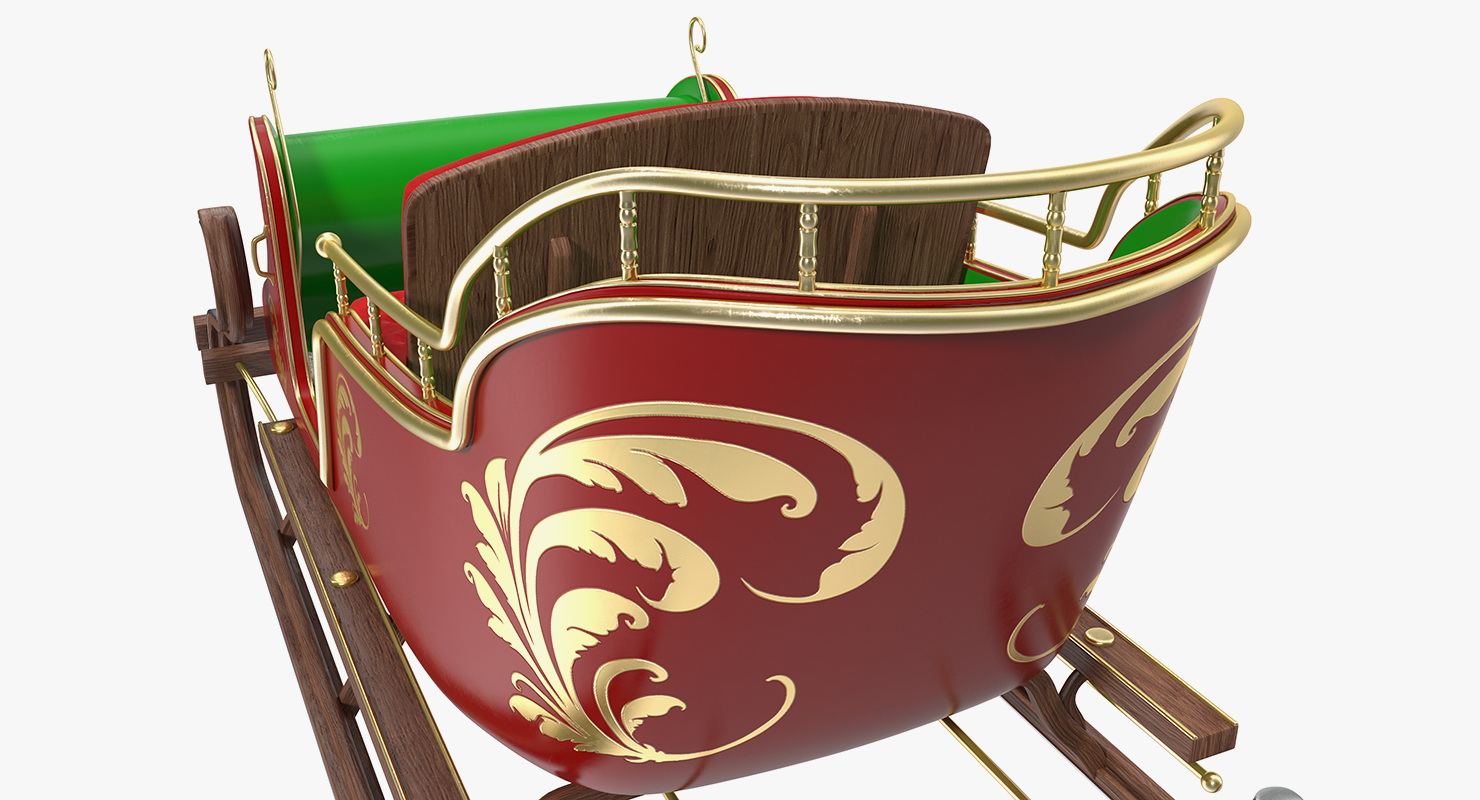 3D Santa Sleigh with Fur
