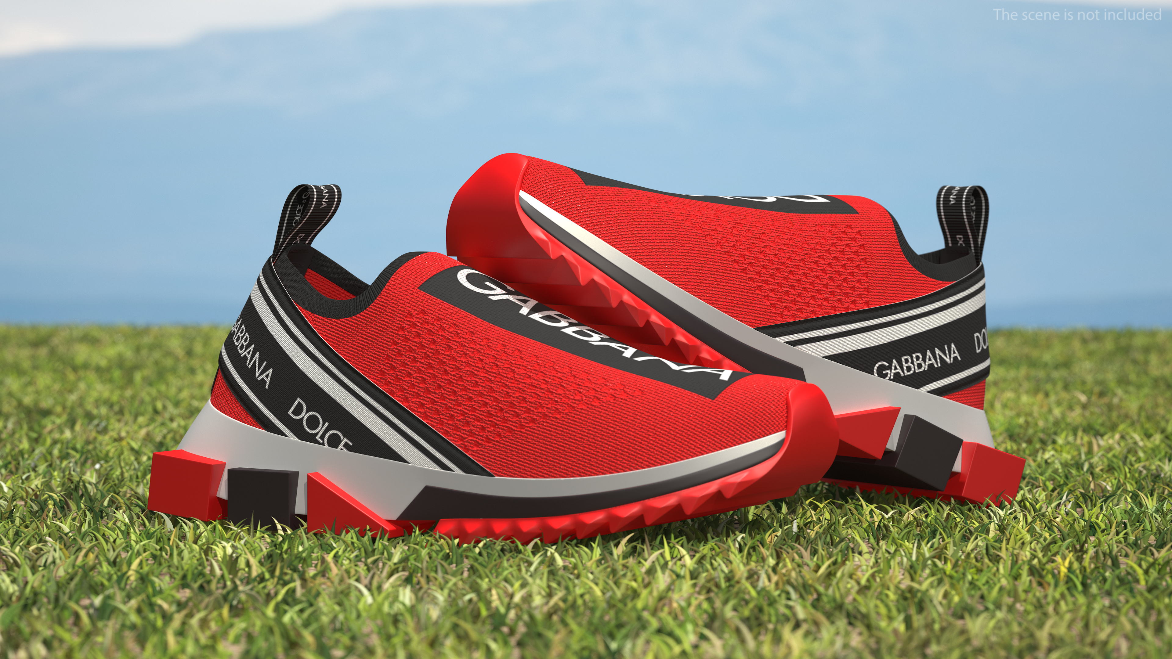 3D model Sneakers Dolce Gabbana Sorrento Red