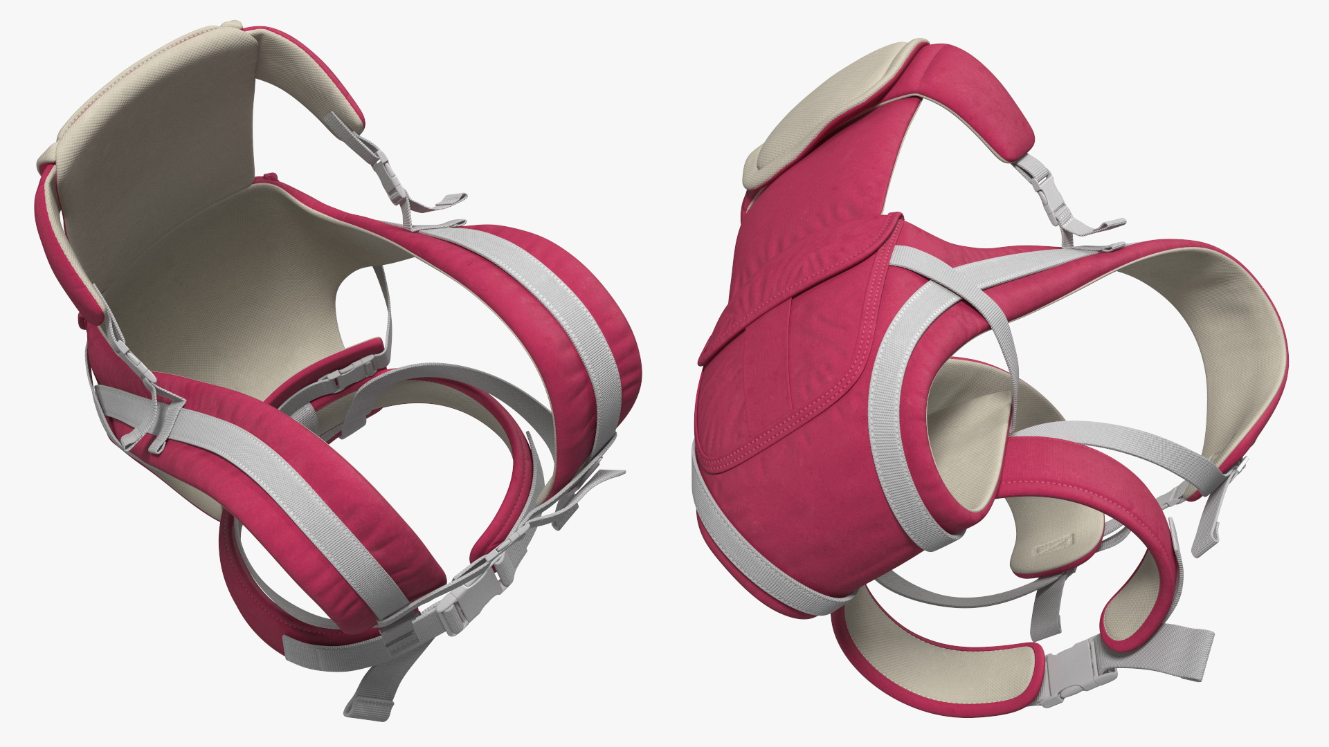 3D Woman with Baby Carrier Pink model