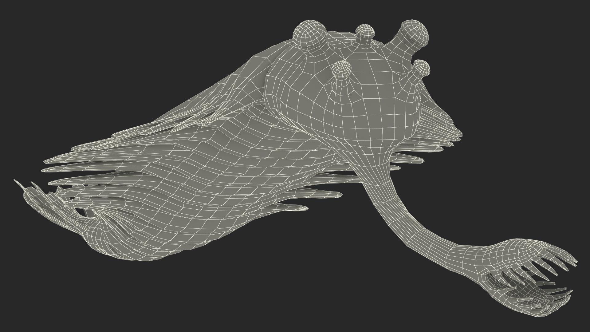 Pink Opabinia Swimming 3D