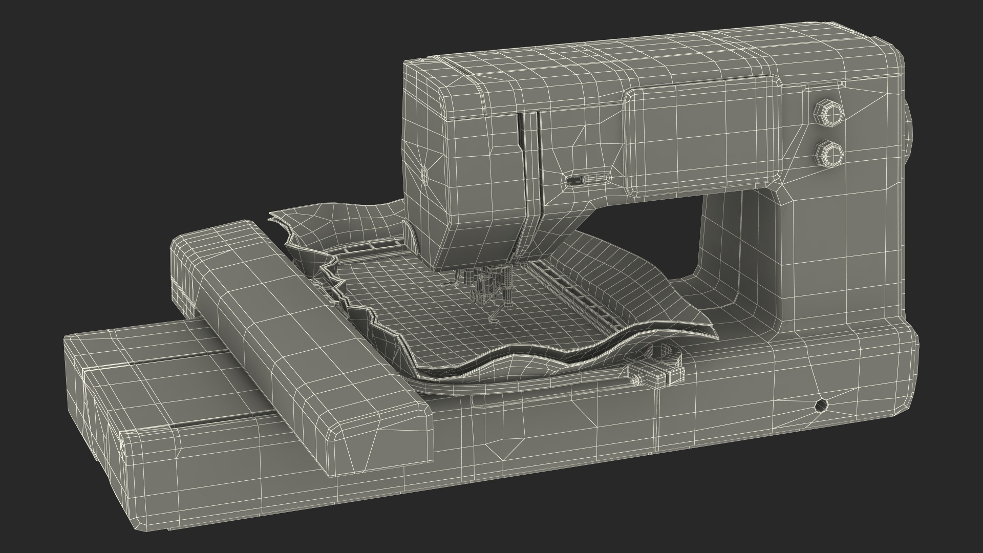 Embroidery Machine Bernette b70 Deco Screen On Rigged for Maya 3D