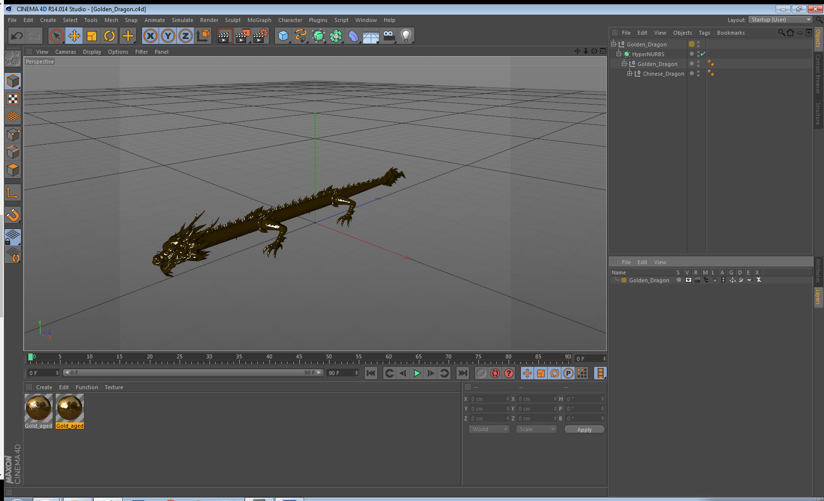 3D Golden Dragon model