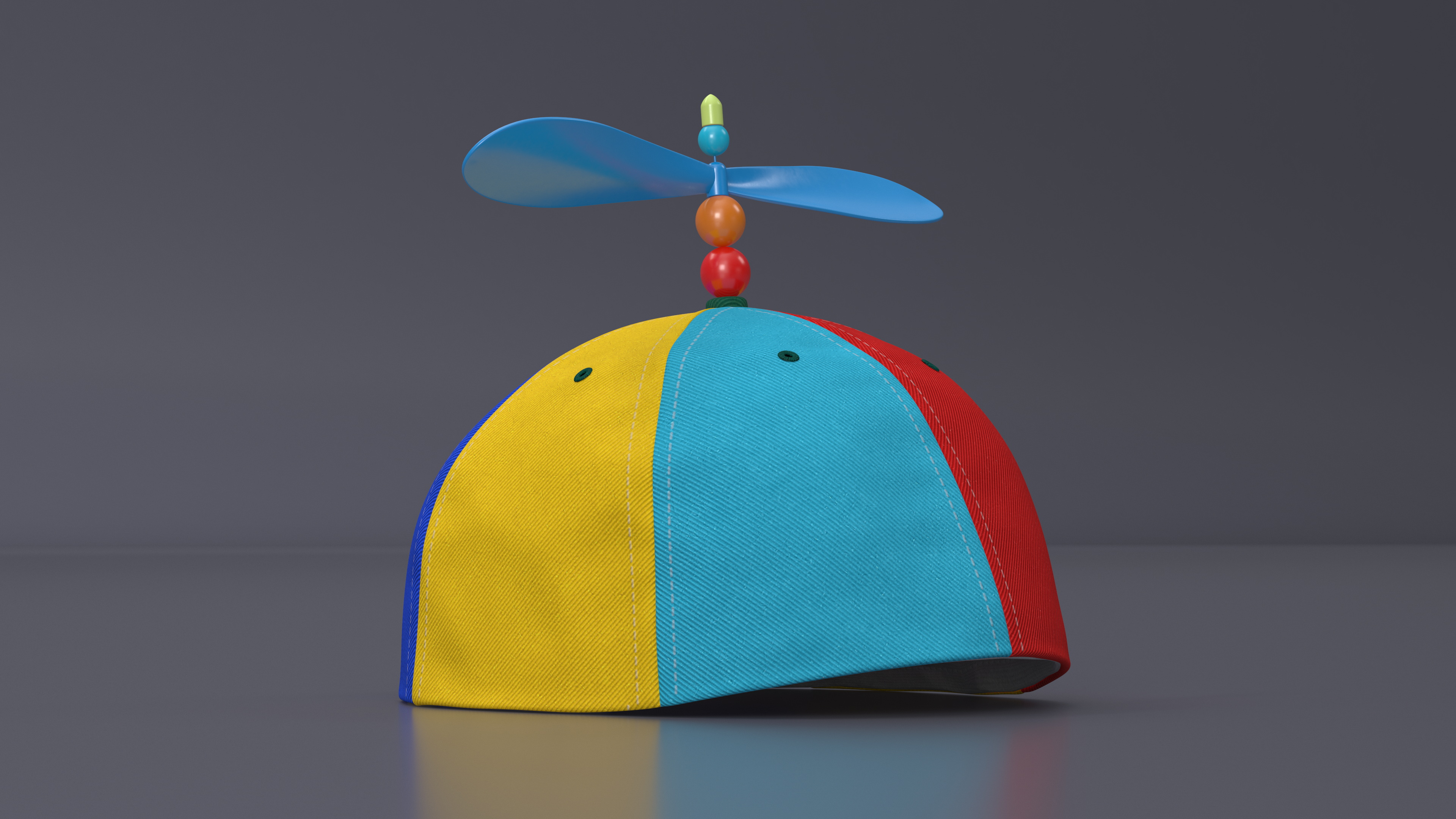 Child Multi Colored Propeller Hat Brimless 3D