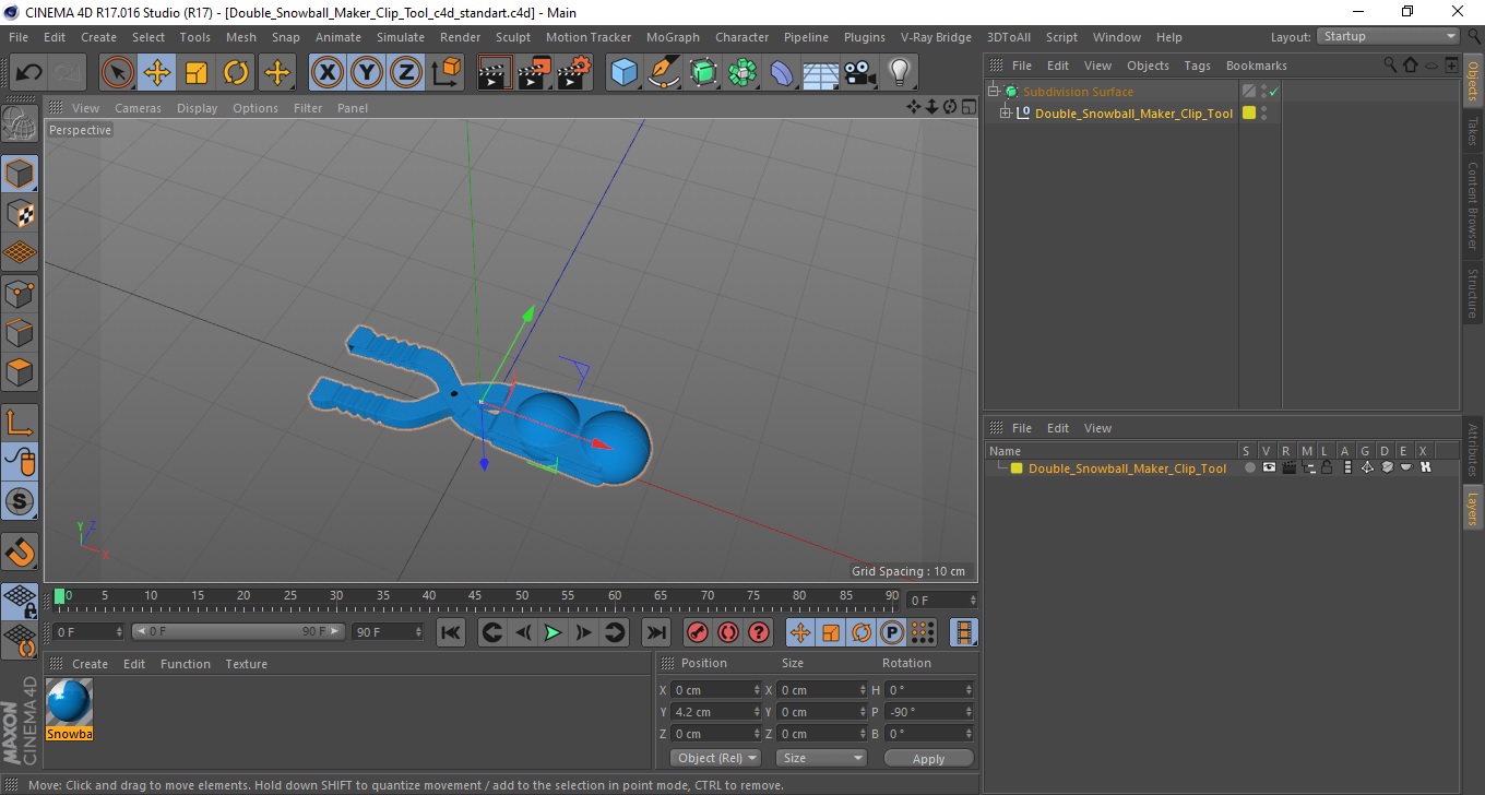 3D Double Snowball Maker Clip Tool
