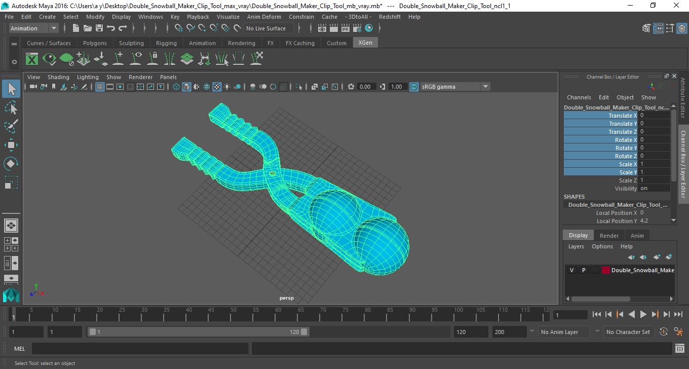 3D Double Snowball Maker Clip Tool