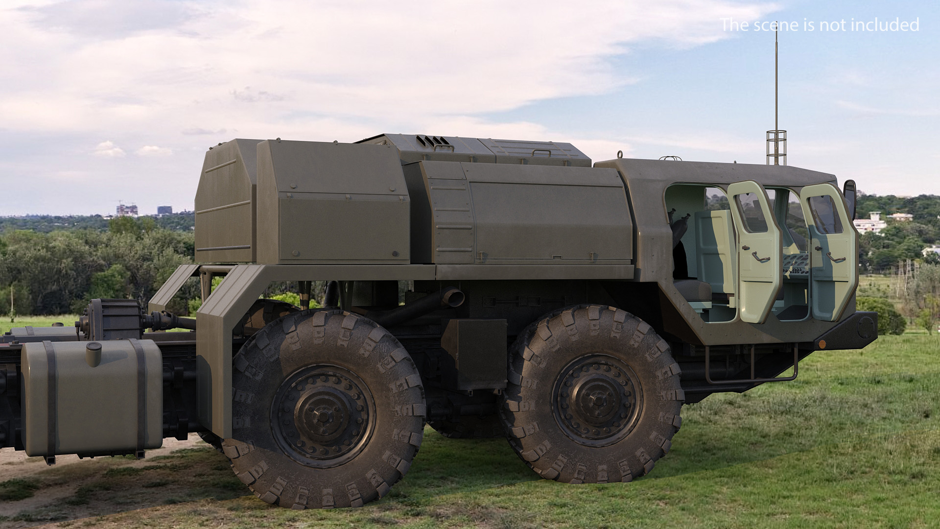 3D Maz 7910 8x8 Truck Green Rigged