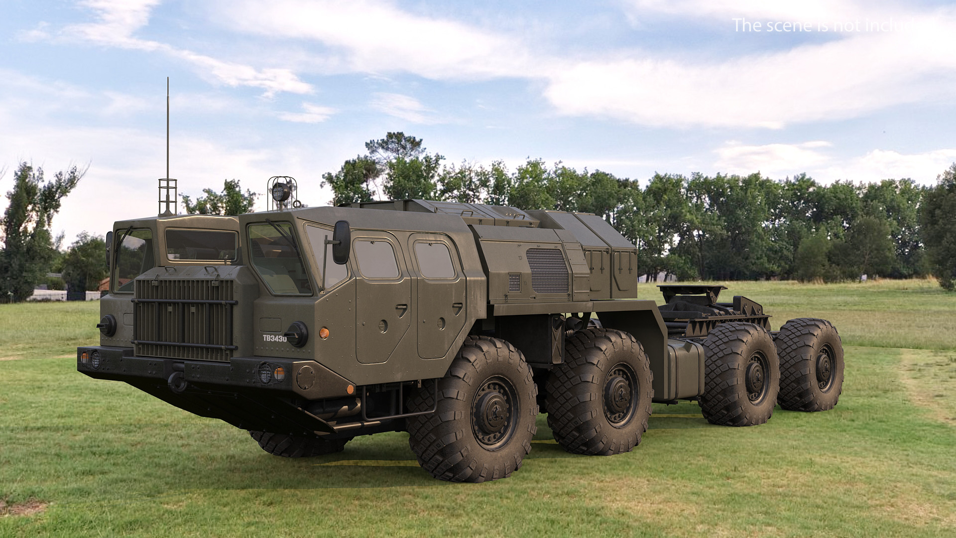 3D Maz 7910 8x8 Truck Green Rigged