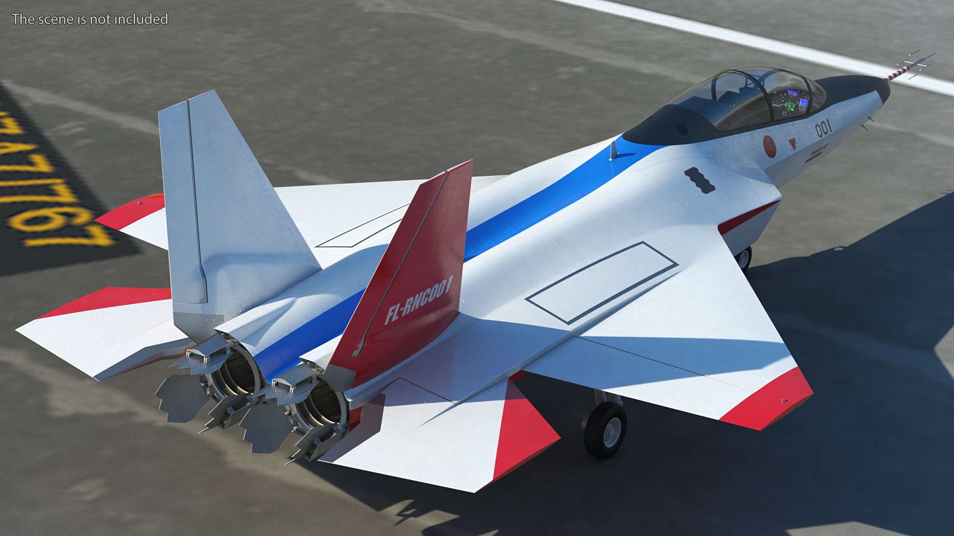 Mitsubishi X2 Shinshin Stealth Fighter Aircraft Rigged 3D model