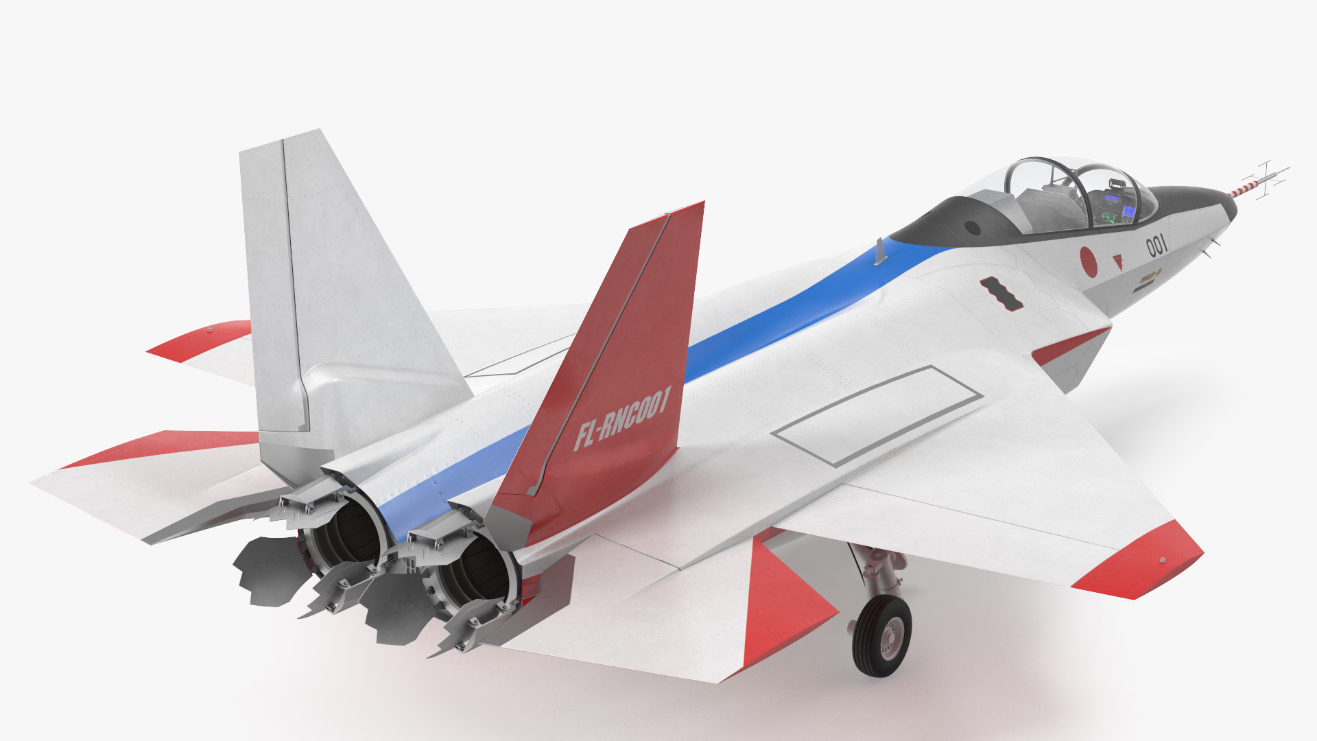 Mitsubishi X2 Shinshin Stealth Fighter Aircraft Rigged 3D model
