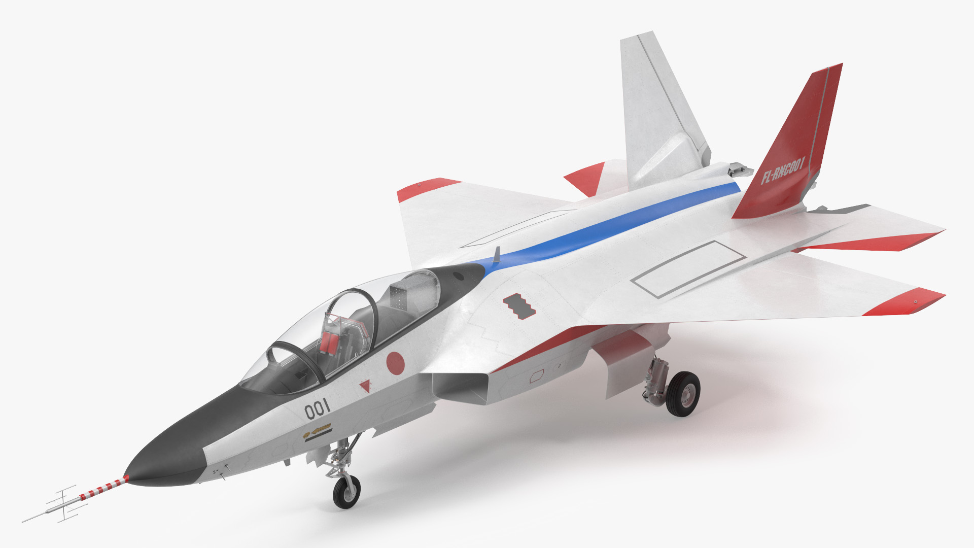 Mitsubishi X2 Shinshin Stealth Fighter Aircraft Rigged 3D model