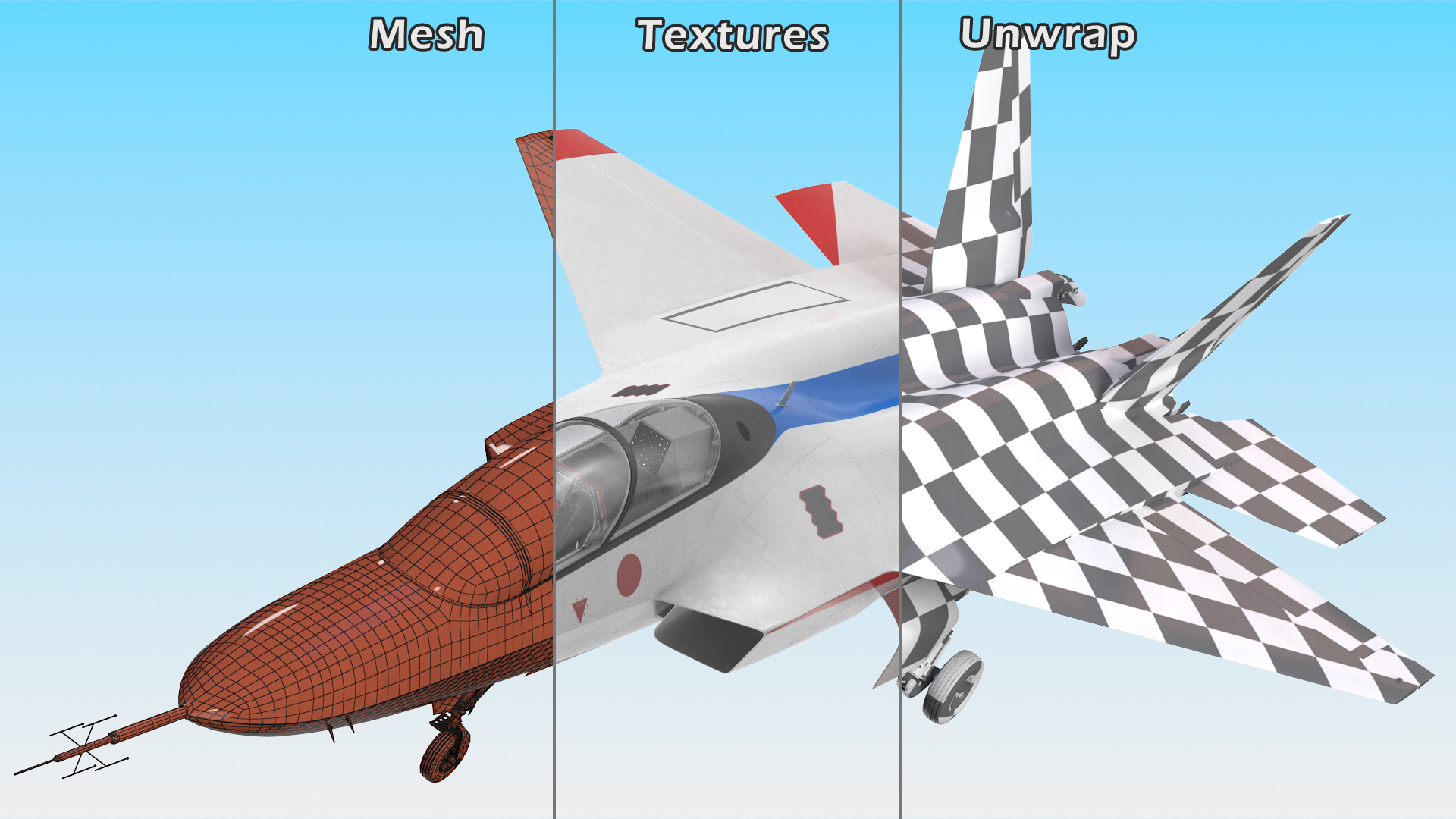 Mitsubishi X2 Shinshin Stealth Fighter Aircraft Rigged 3D model