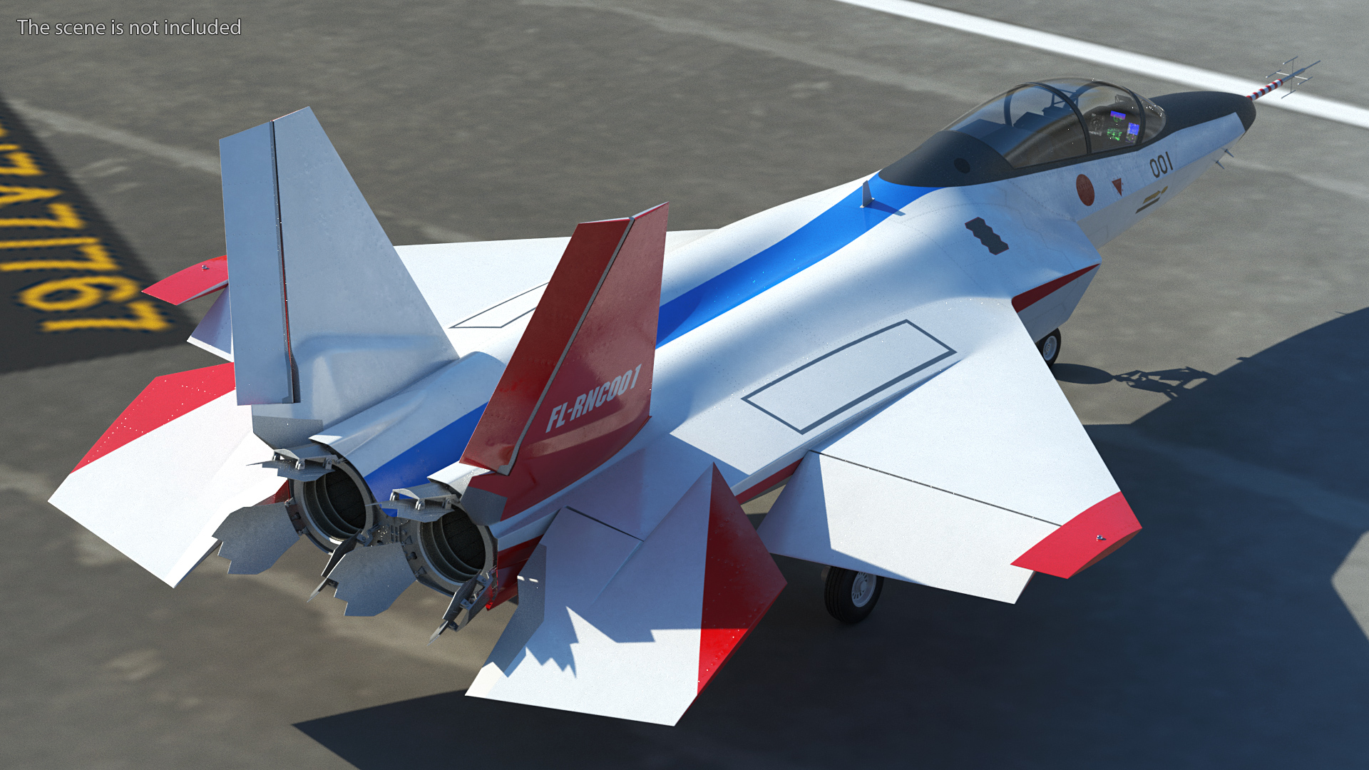 Mitsubishi X2 Shinshin Stealth Fighter Aircraft Rigged 3D model