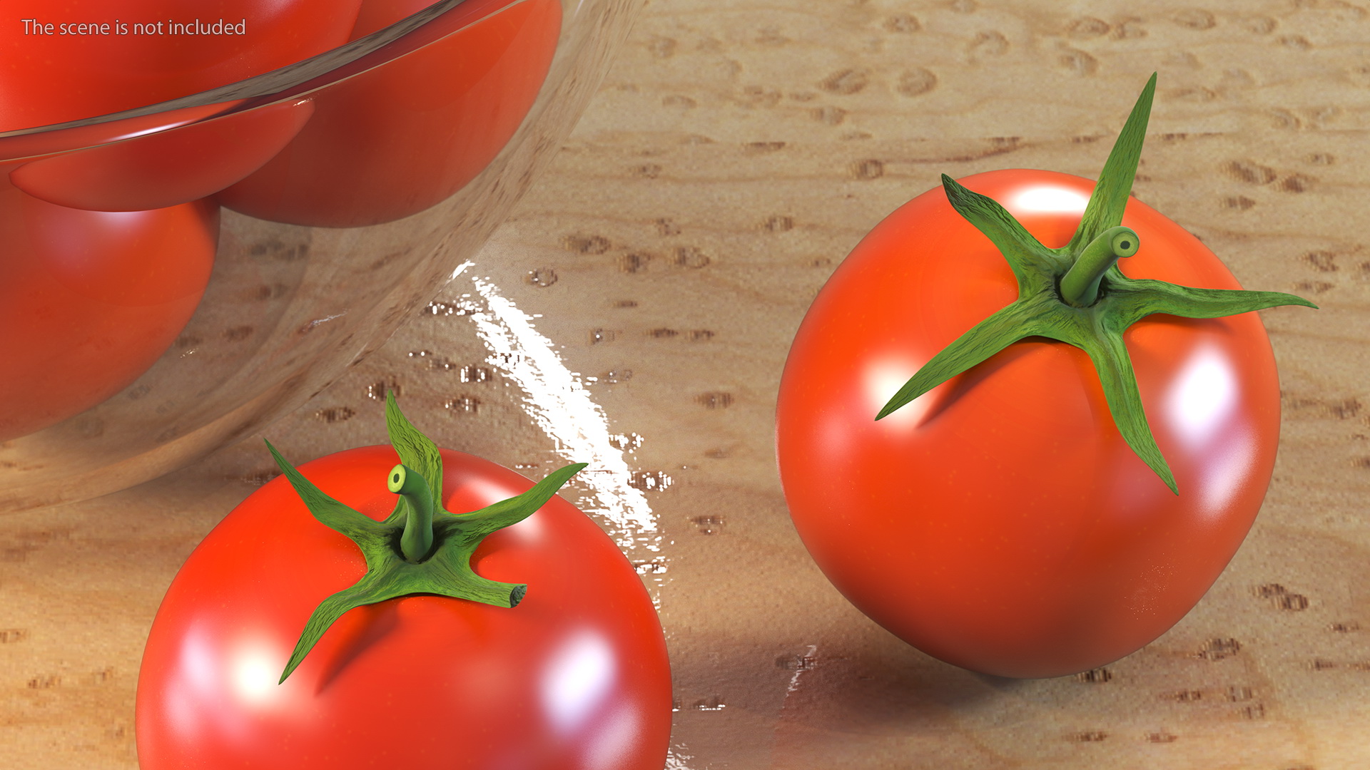 Cherry Tomatoes in Glass Bowl 3D model