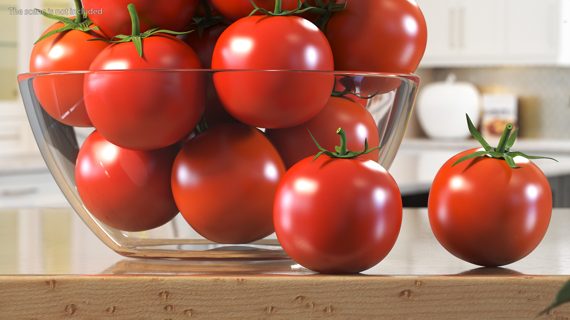 Cherry Tomatoes in Glass Bowl 3D model