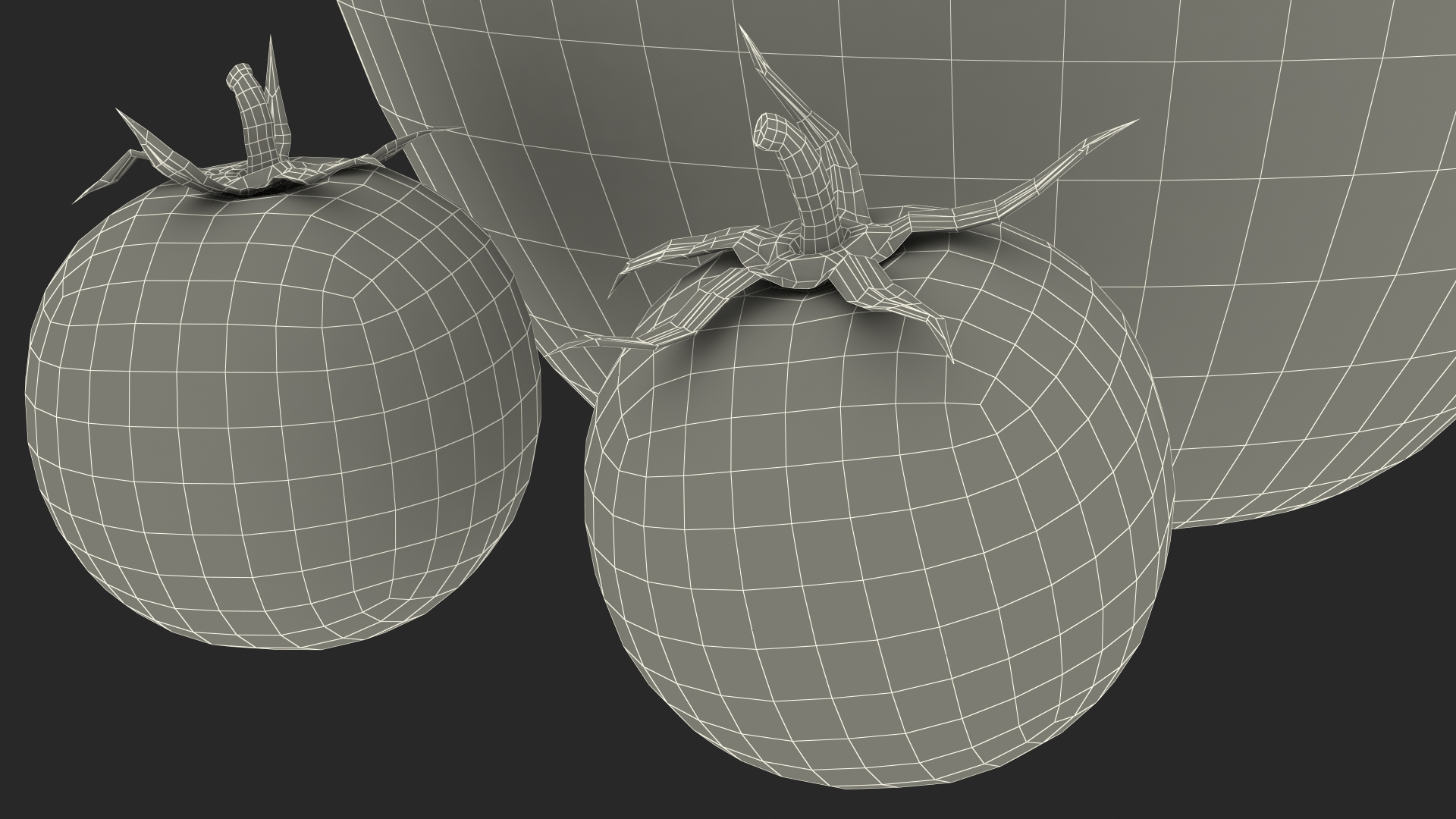 Cherry Tomatoes in Glass Bowl 3D model