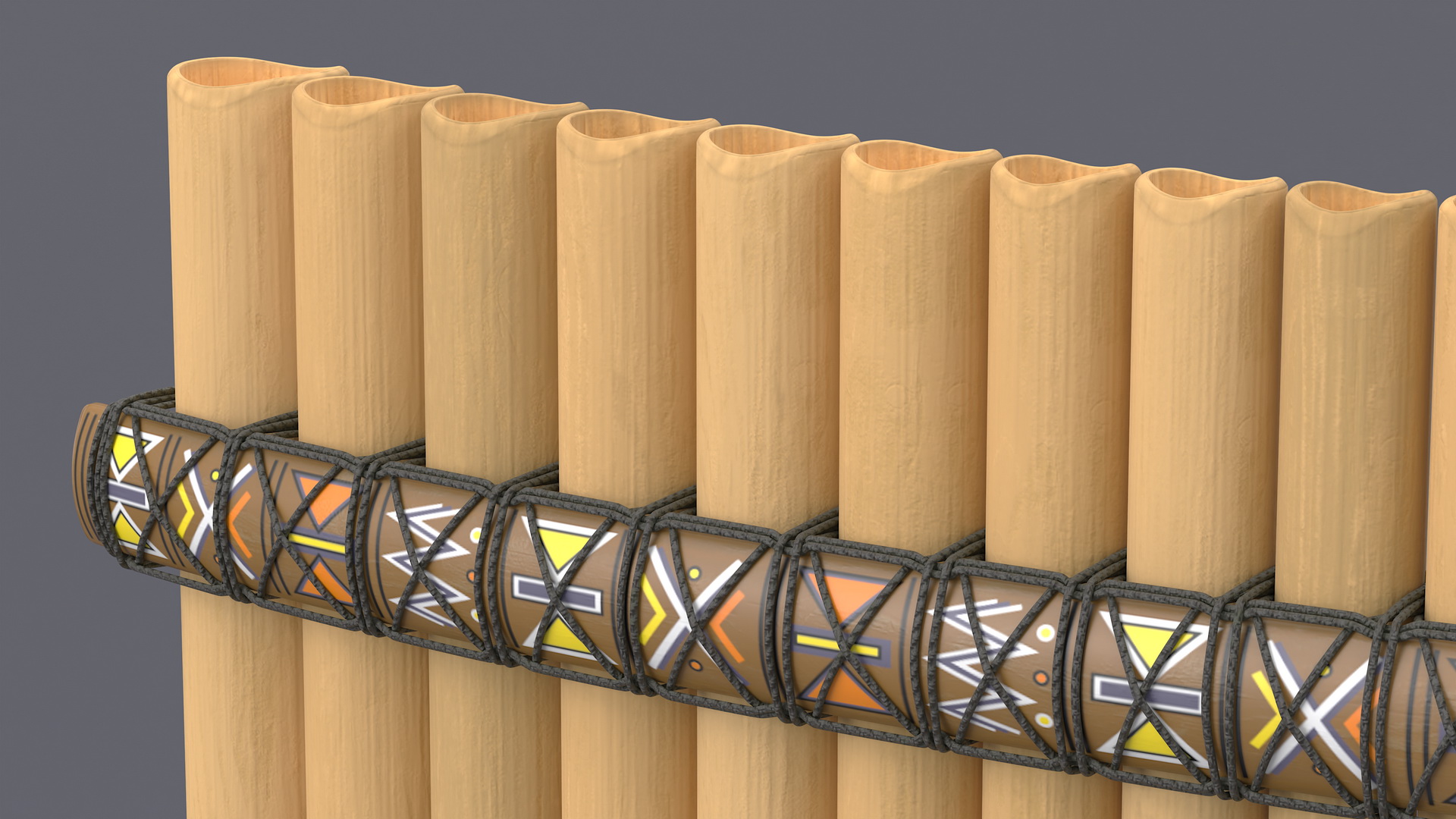 3D Panpipe Flute model