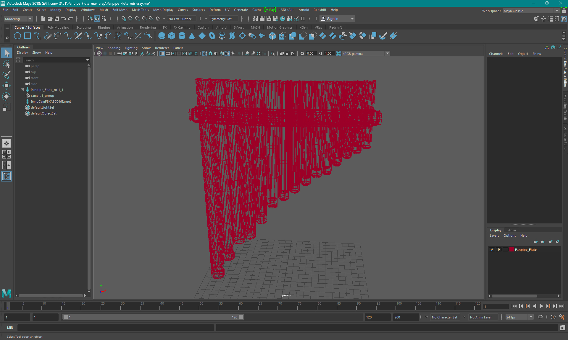3D Panpipe Flute model