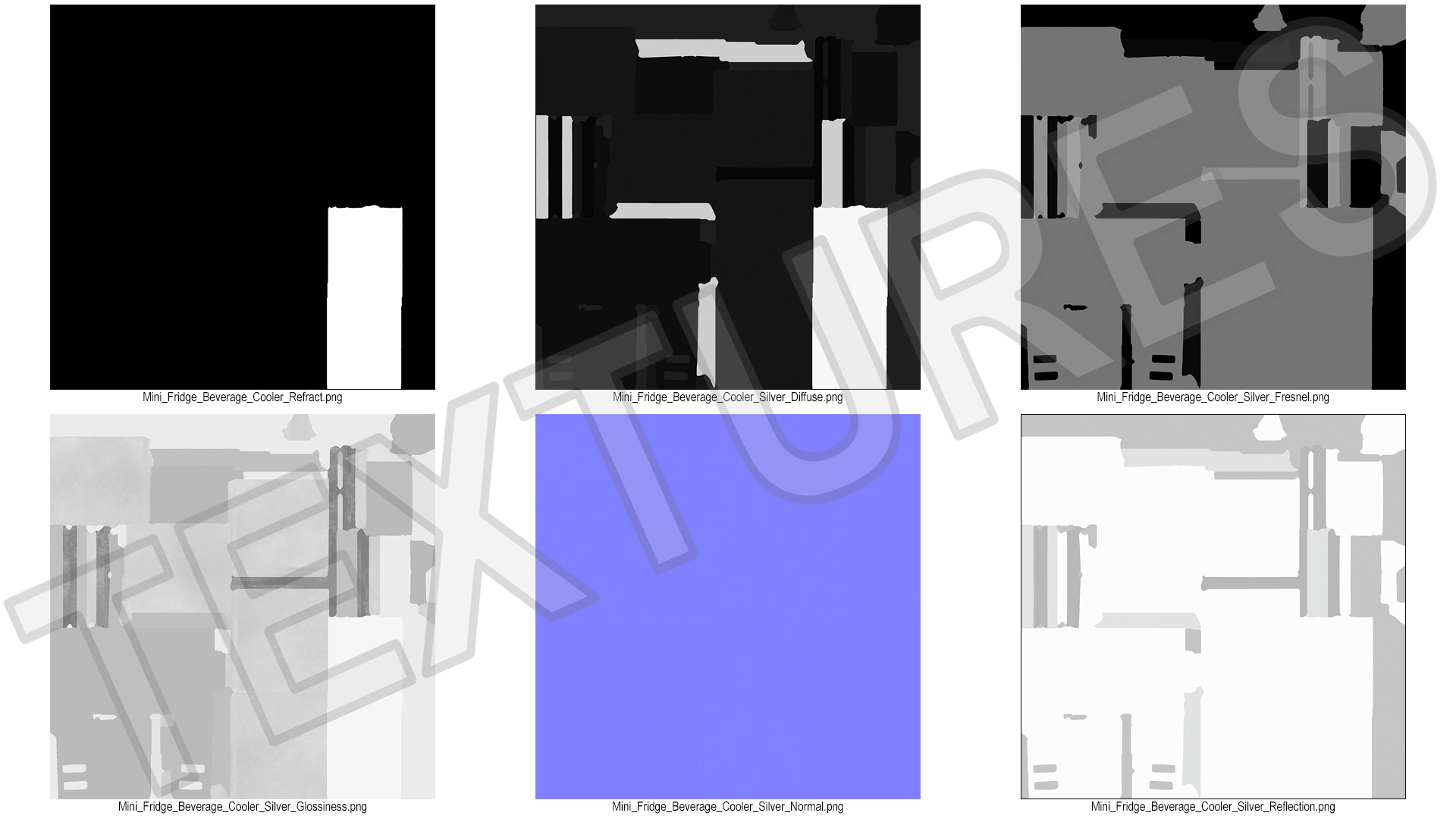 Beverage Cooler Refrigerator with Metal Door 3D model
