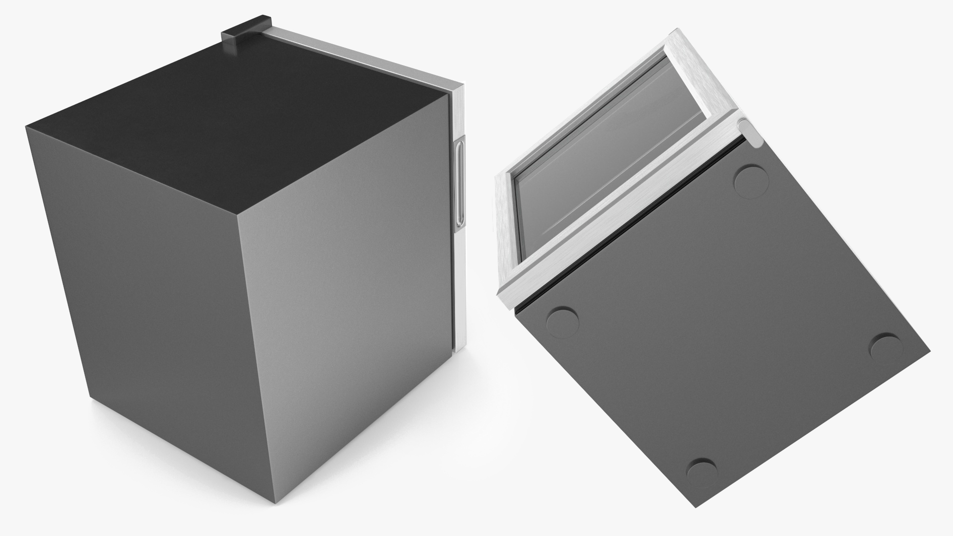 Beverage Cooler Refrigerator with Metal Door 3D model