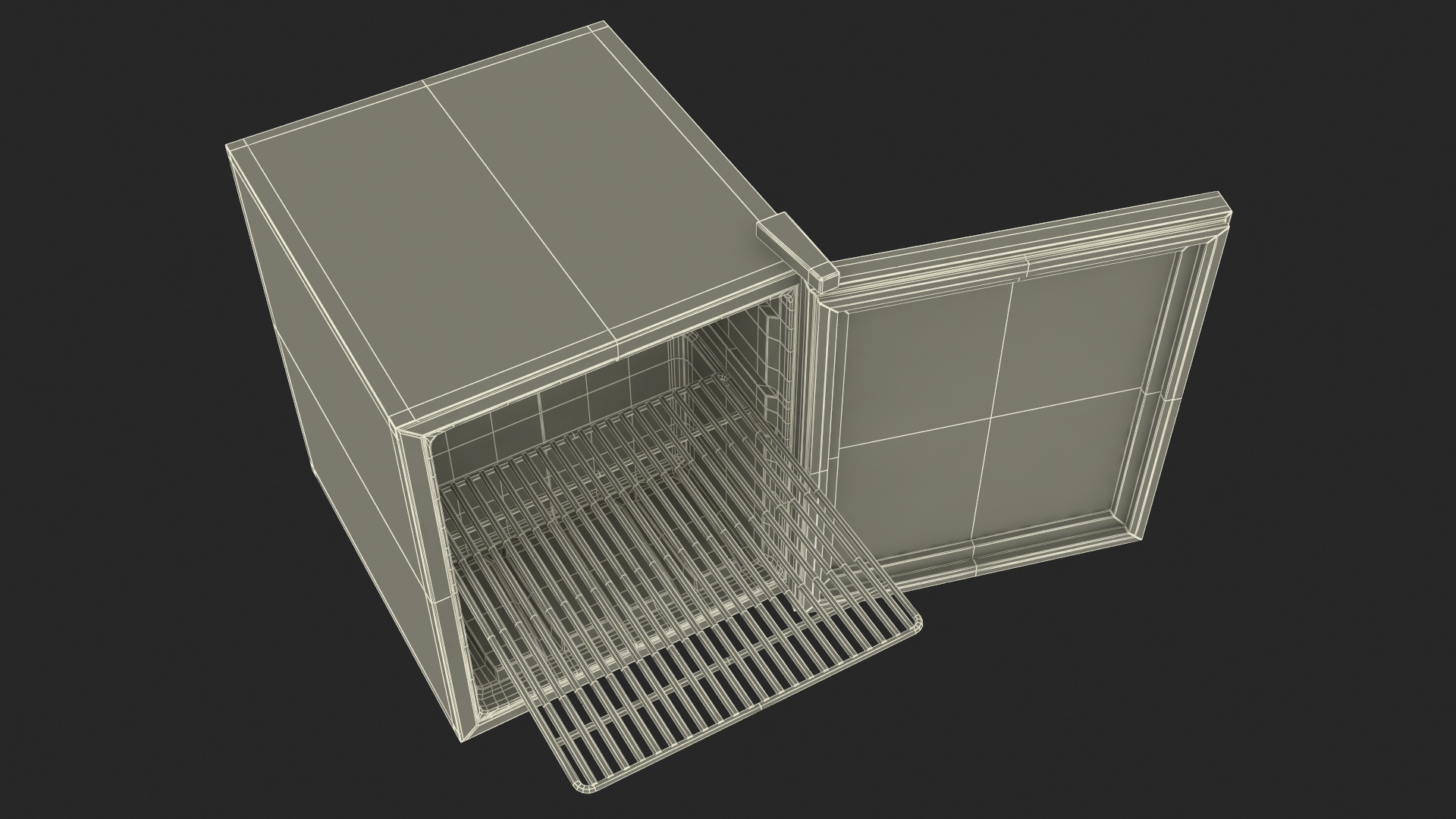 Beverage Cooler Refrigerator with Metal Door 3D model