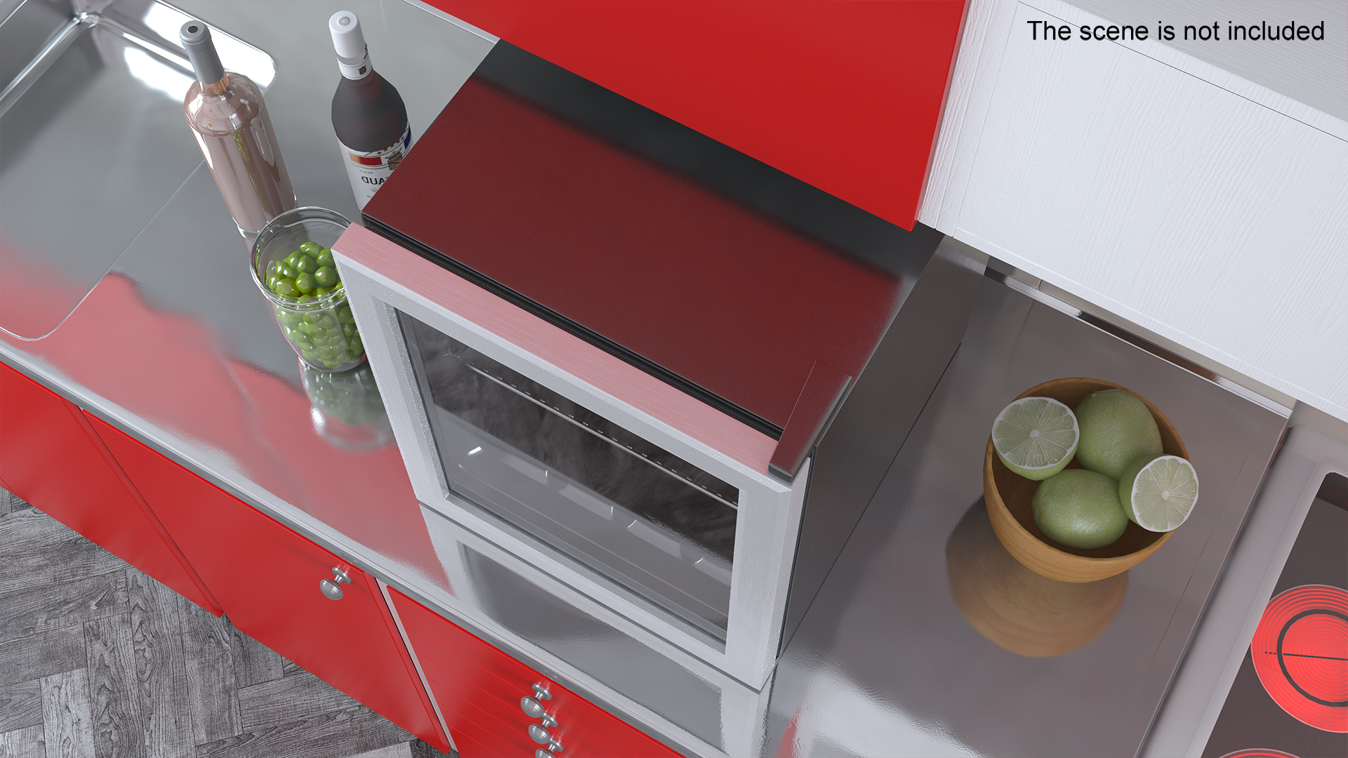 Beverage Cooler Refrigerator with Metal Door 3D model