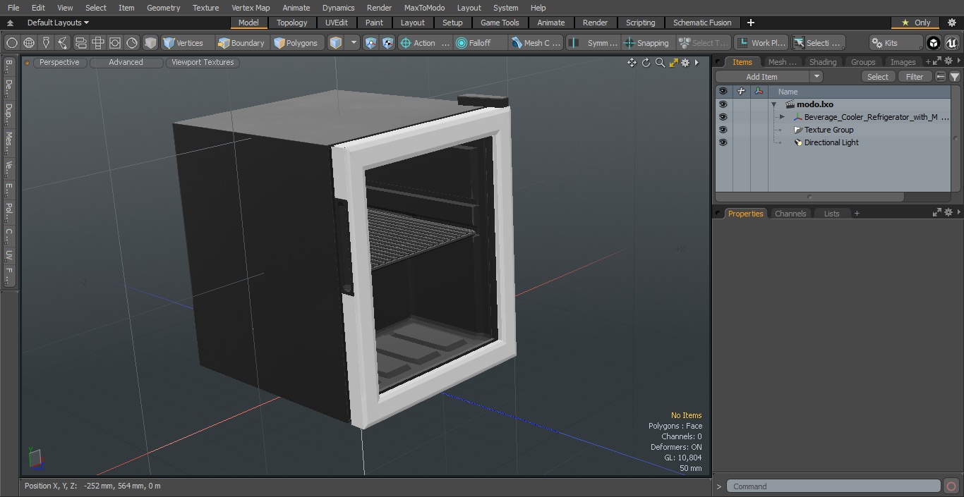 Beverage Cooler Refrigerator with Metal Door 3D model