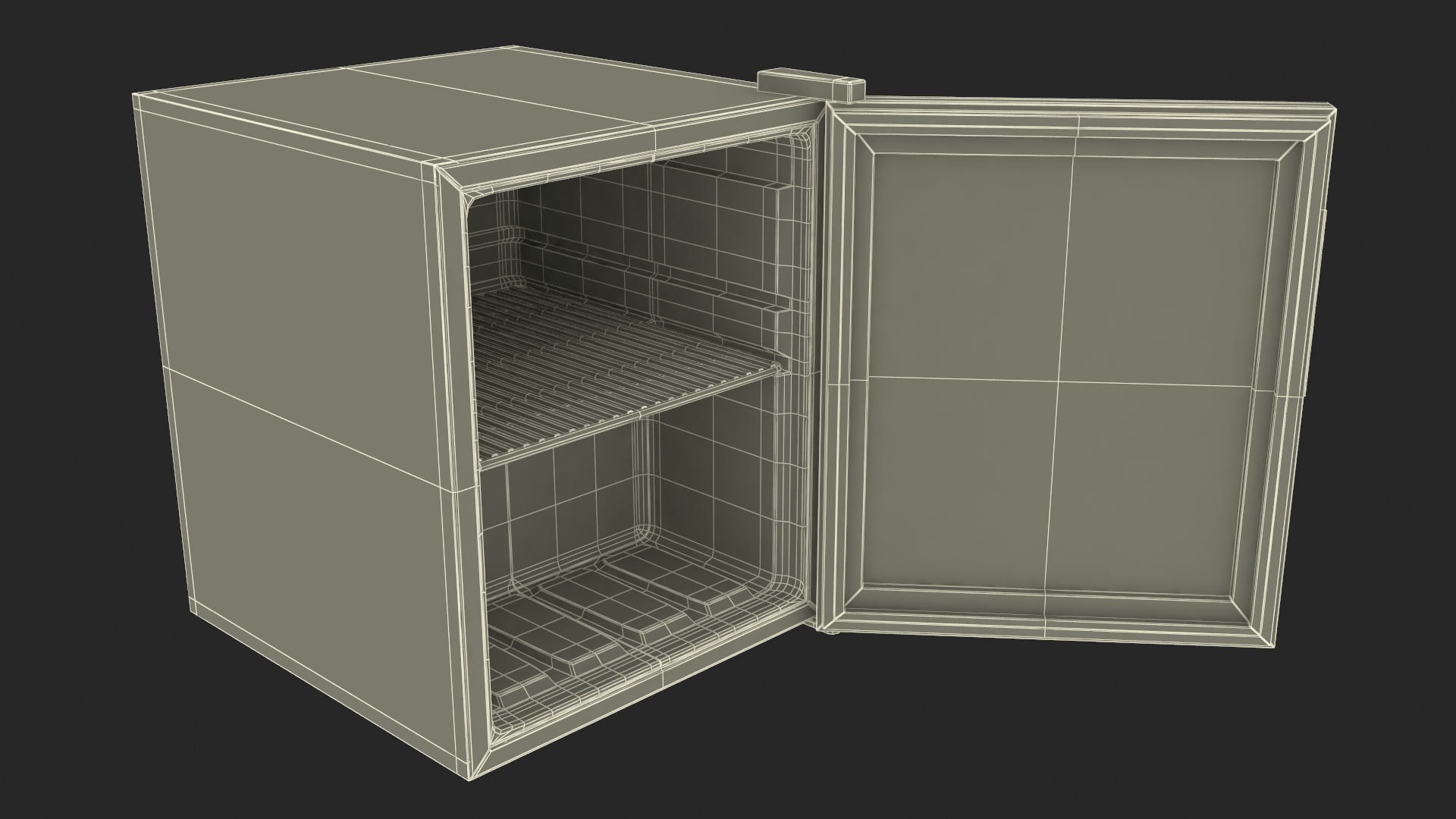 Beverage Cooler Refrigerator with Metal Door 3D model