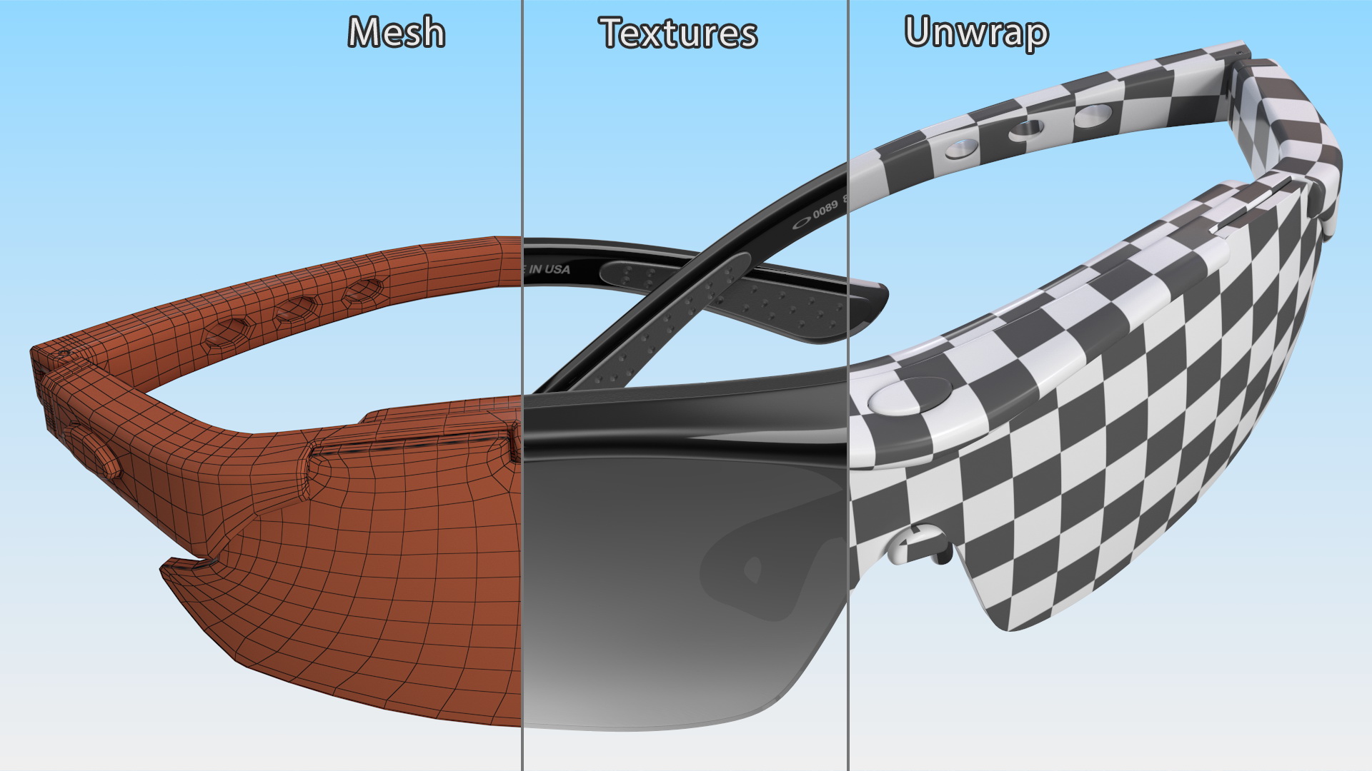 3D Sport Sun Glasses Black model
