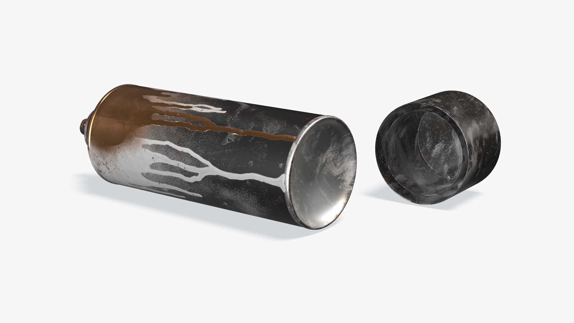 3D model Used Cans of Spray Paint Black