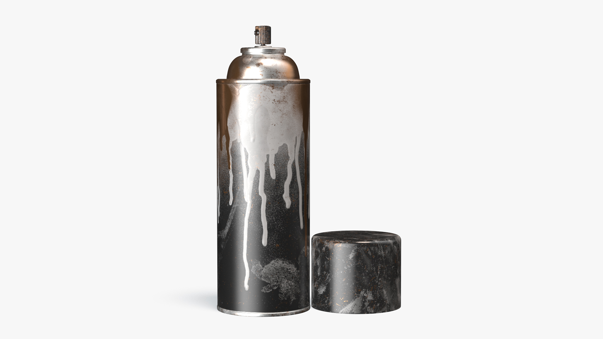 3D model Used Cans of Spray Paint Black