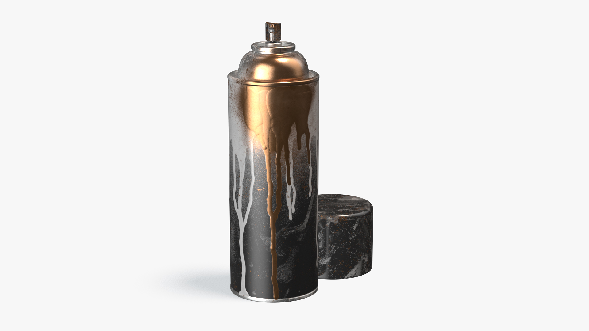 3D model Used Cans of Spray Paint Black
