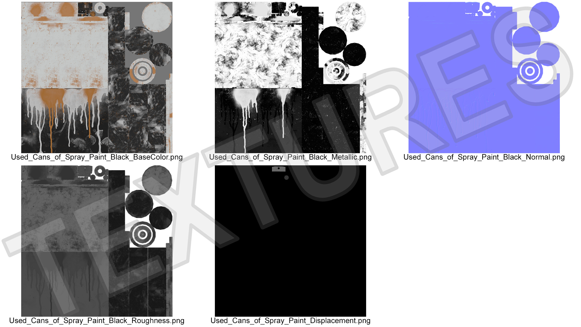 3D model Used Cans of Spray Paint Black