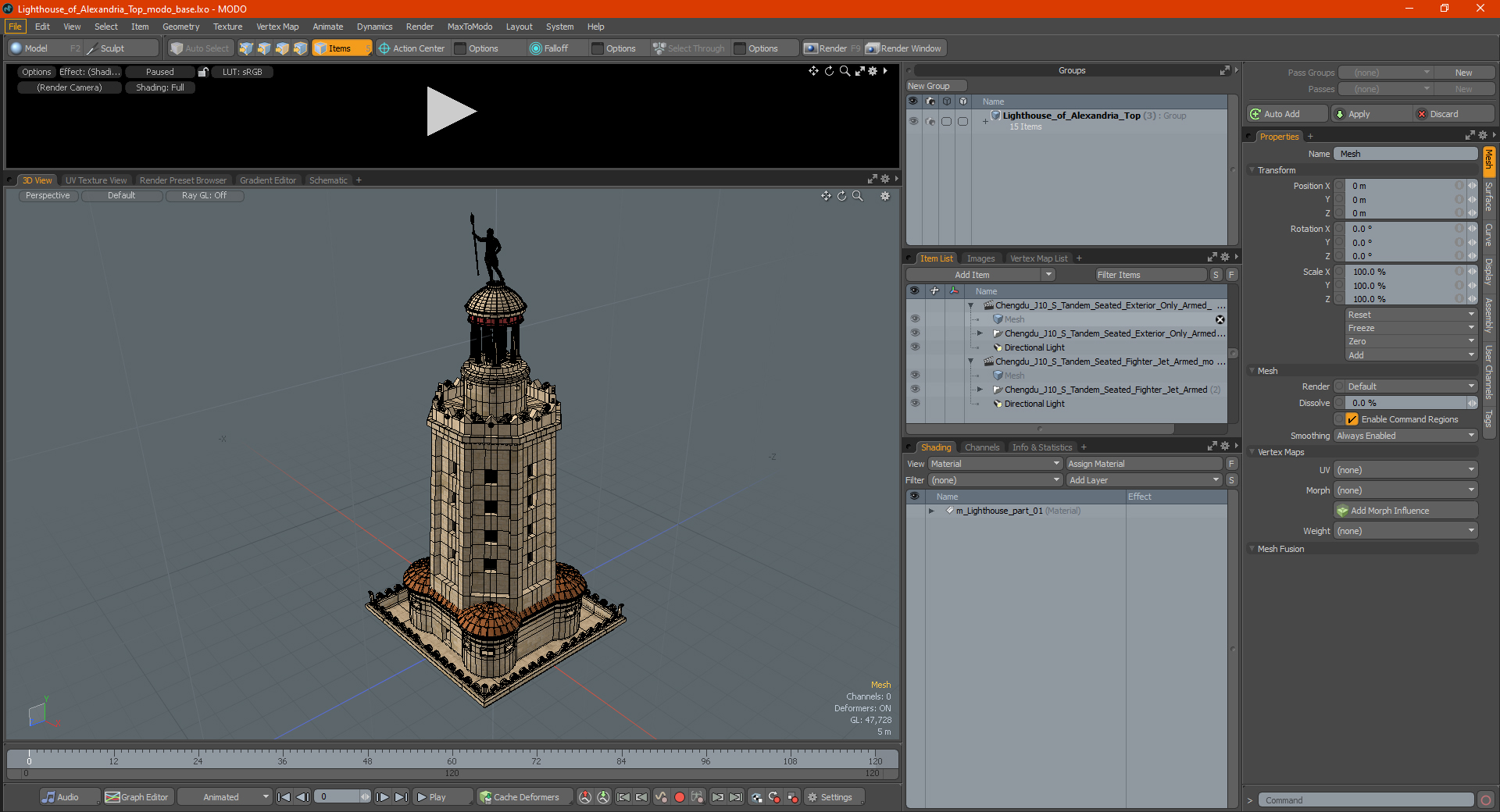 3D Lighthouse of Alexandria Top model