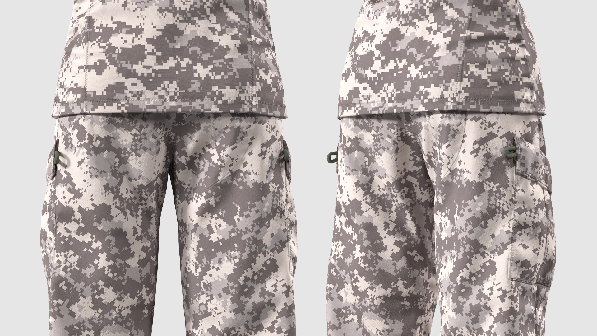 Black Female Soldier Military ACU T Pose Fur 3D model