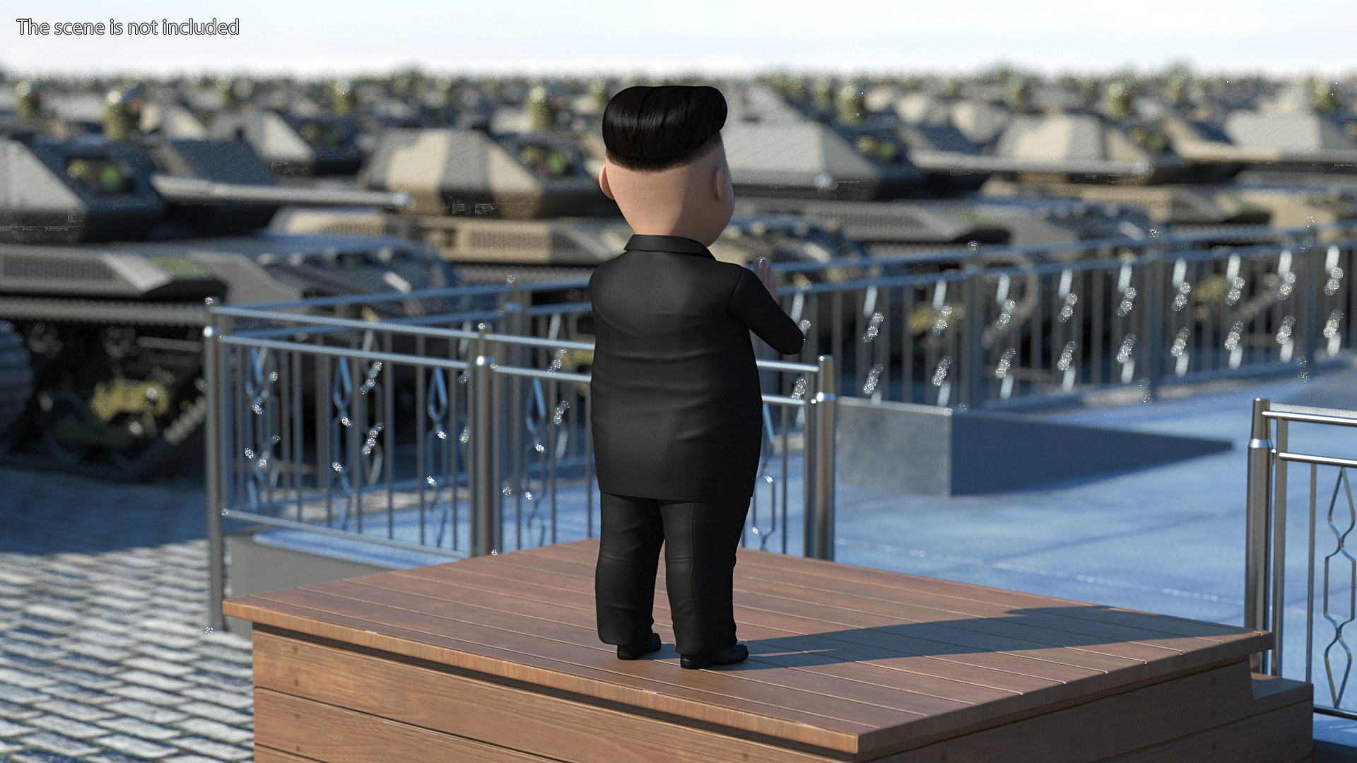 Cartoon Kim Jong Un Applaud 3D