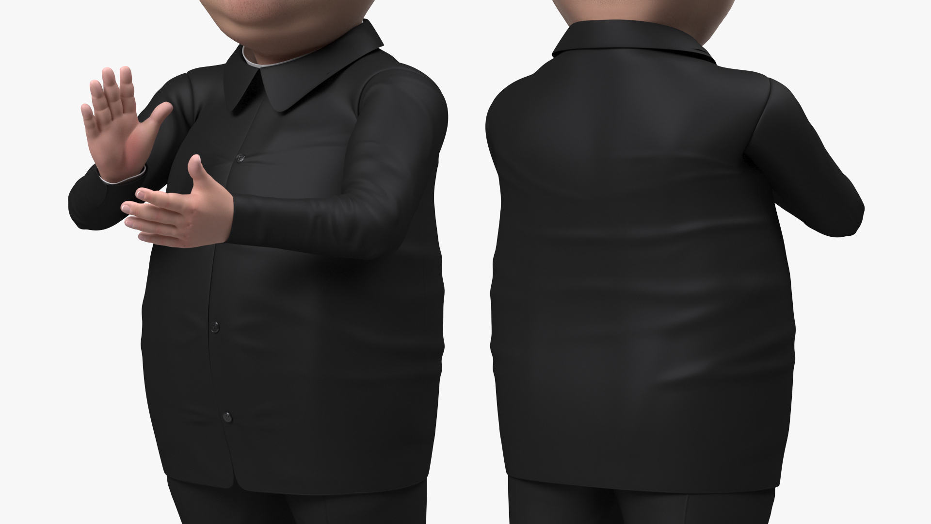 Cartoon Kim Jong Un Applaud 3D
