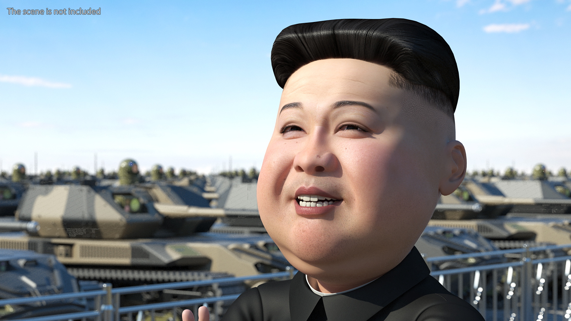 Cartoon Kim Jong Un Applaud 3D