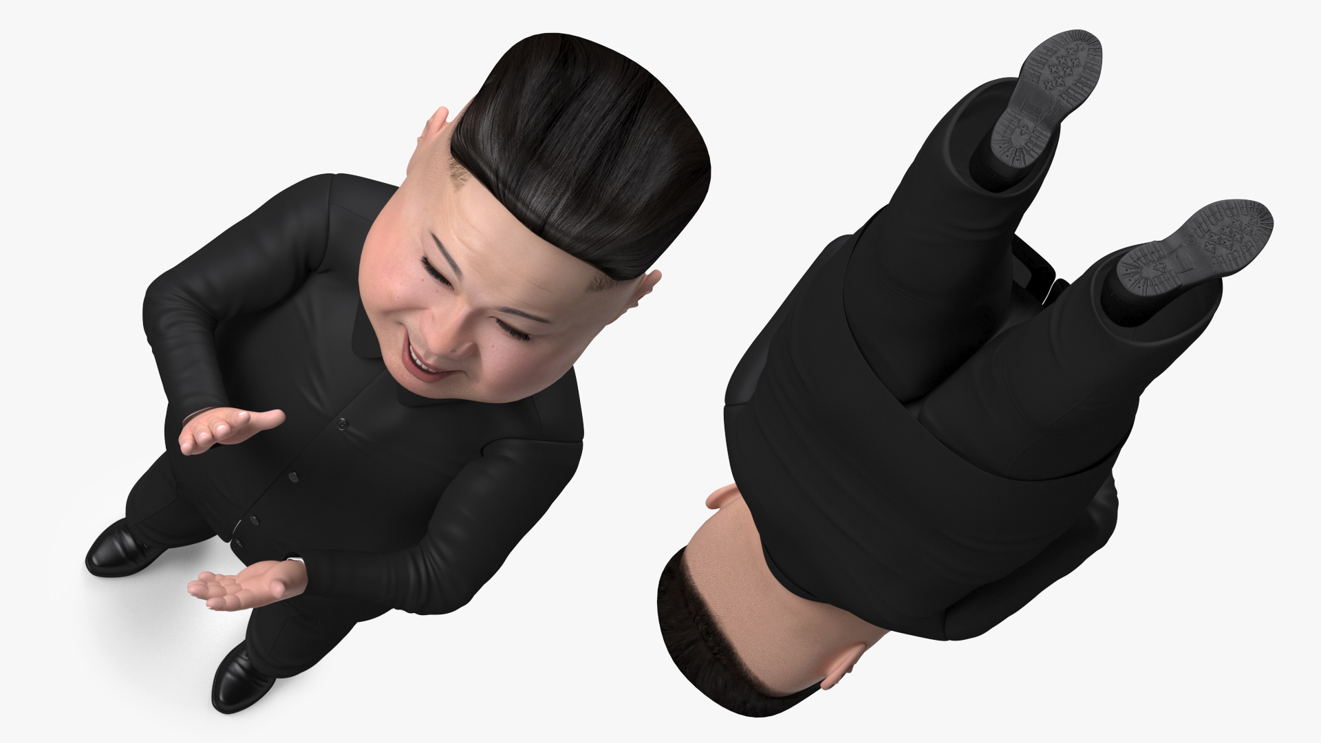 Cartoon Kim Jong Un Applaud 3D