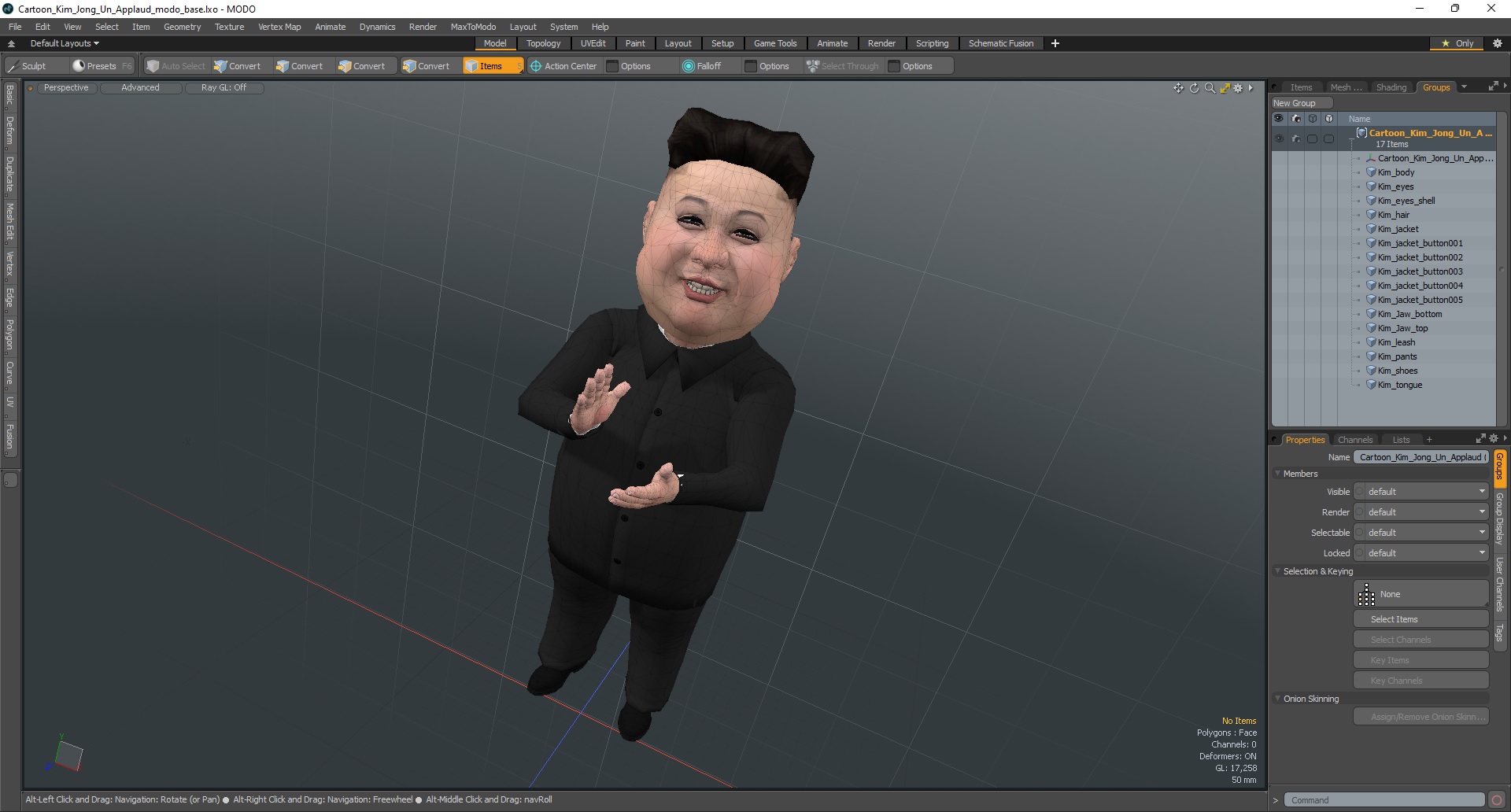 Cartoon Kim Jong Un Applaud 3D