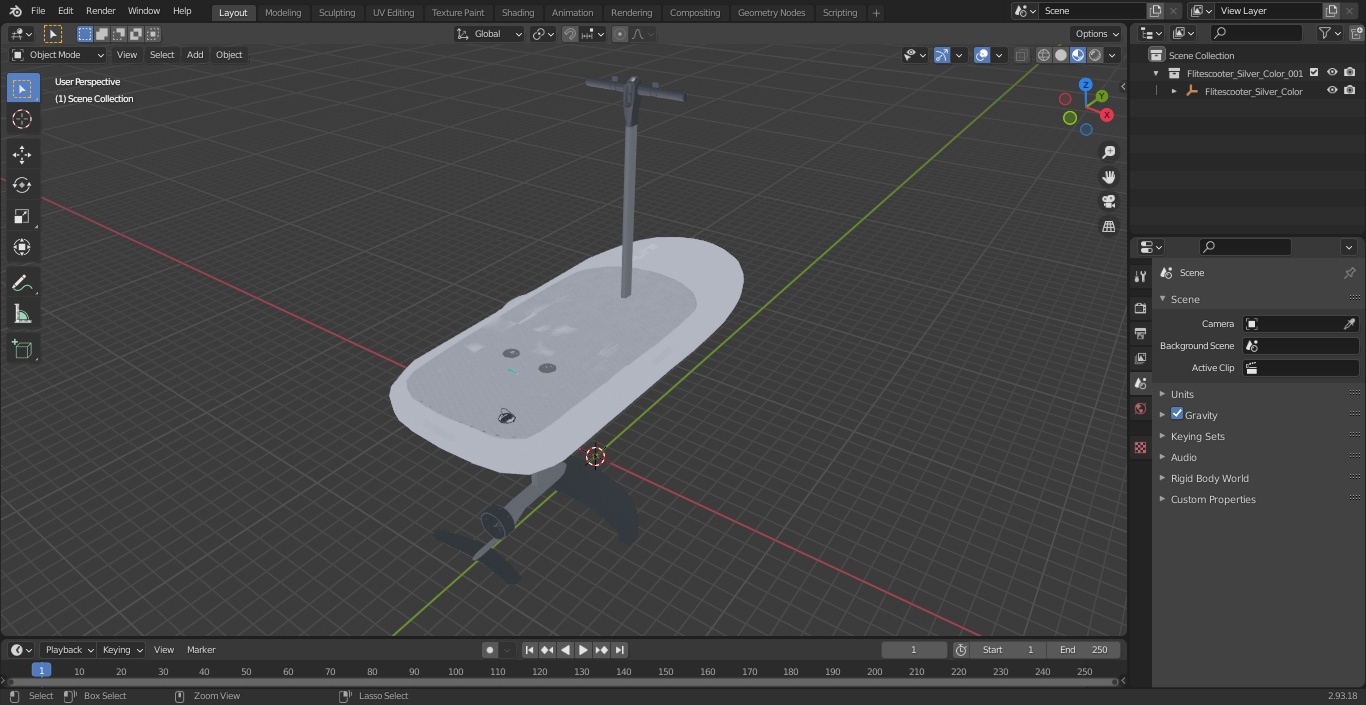 3D model Flitescooter Silver Color