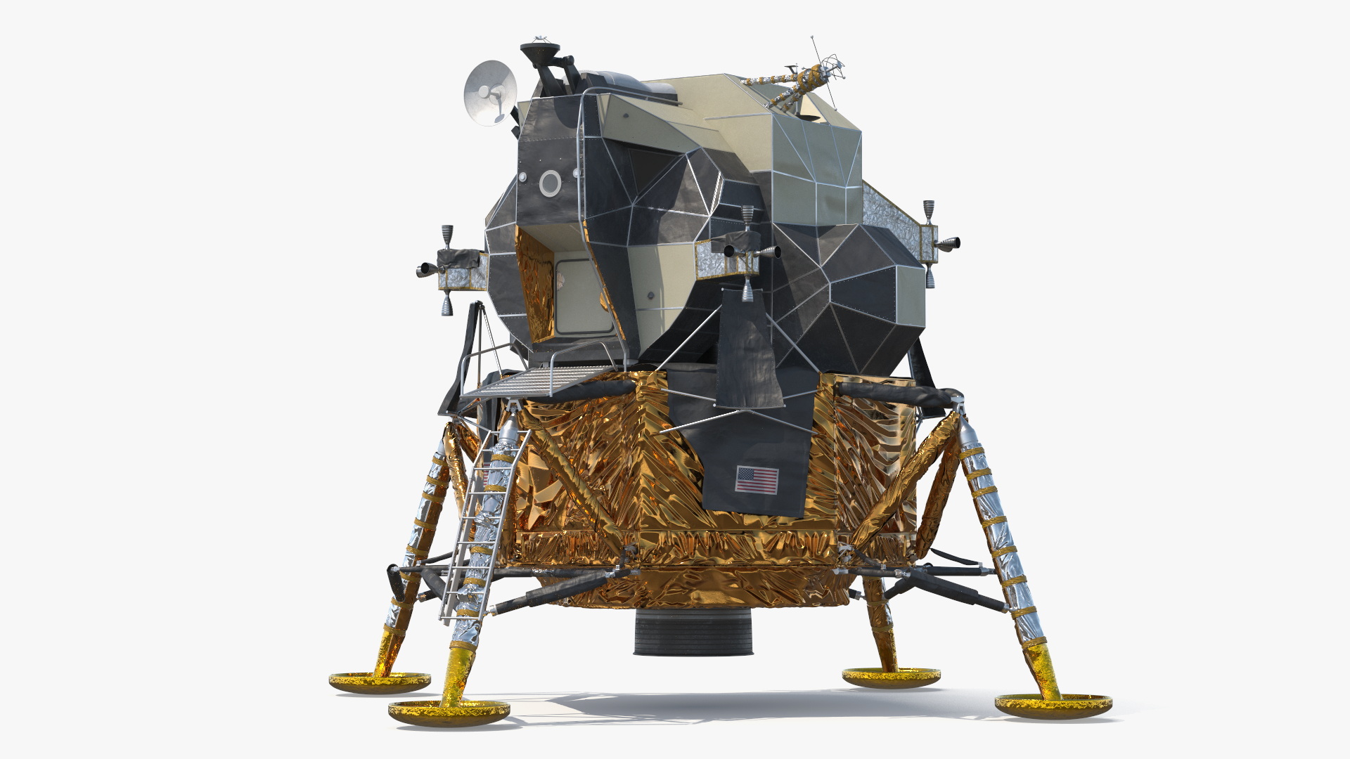 Apollo 11 Moon Lander on Lunar Terrain, view 6