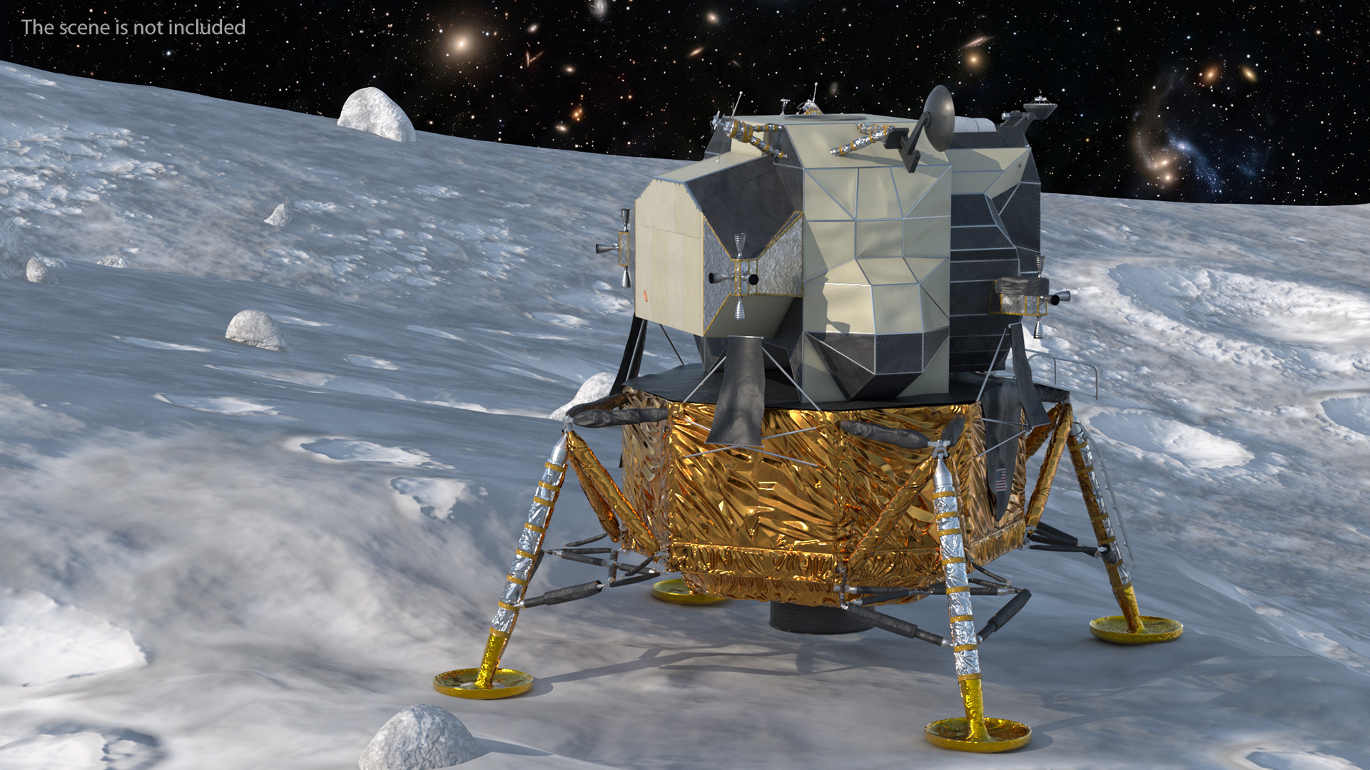 Apollo 11 Moon Lander on Lunar Terrain
