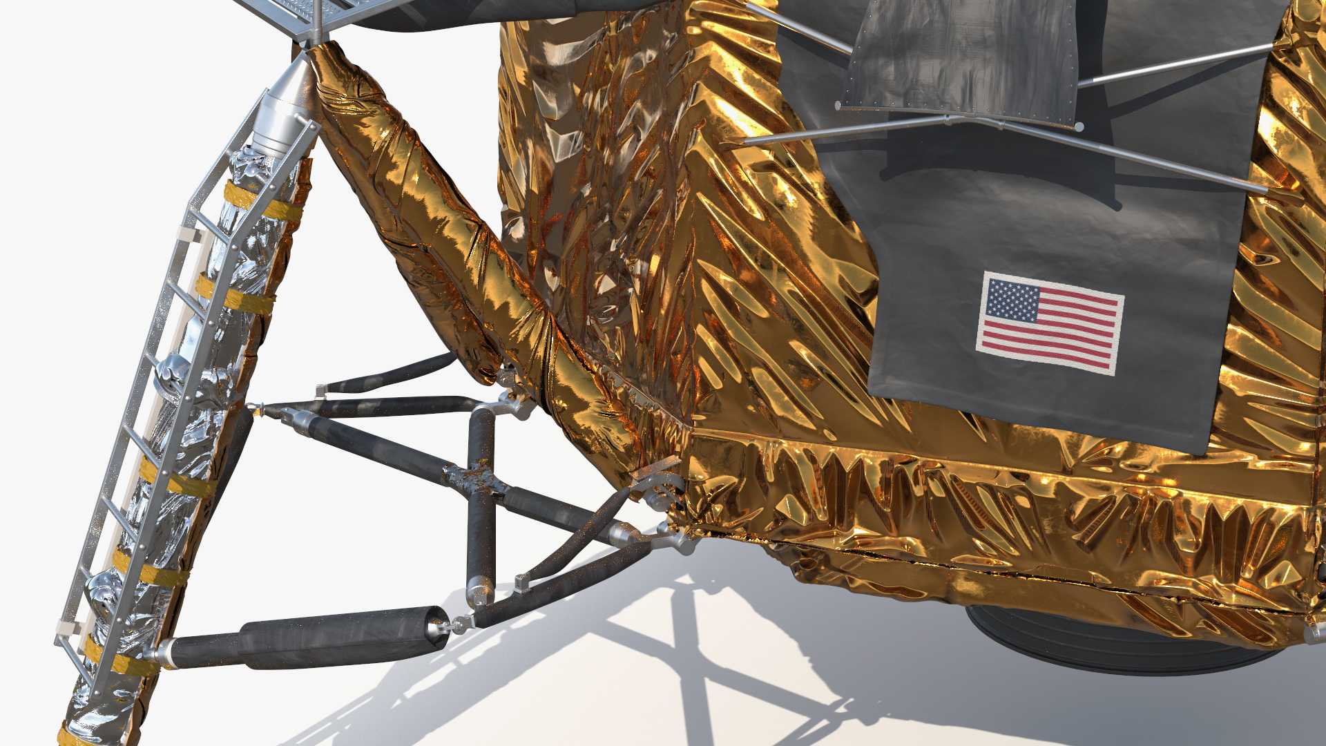 Apollo 11 Moon Lander on Lunar Terrain, view 9