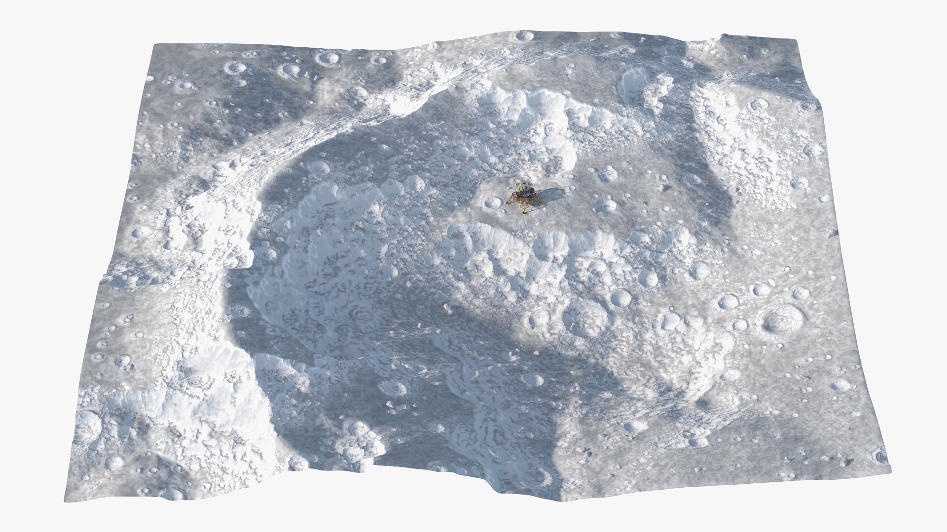 Apollo 11 Moon Lander on Lunar Terrain, view 2