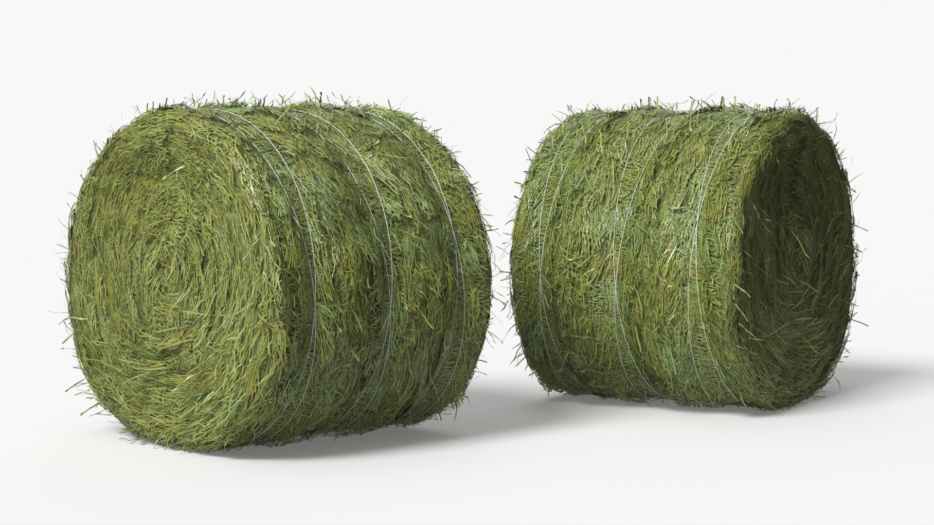 Round Hay Bale with Twine Green - view 4