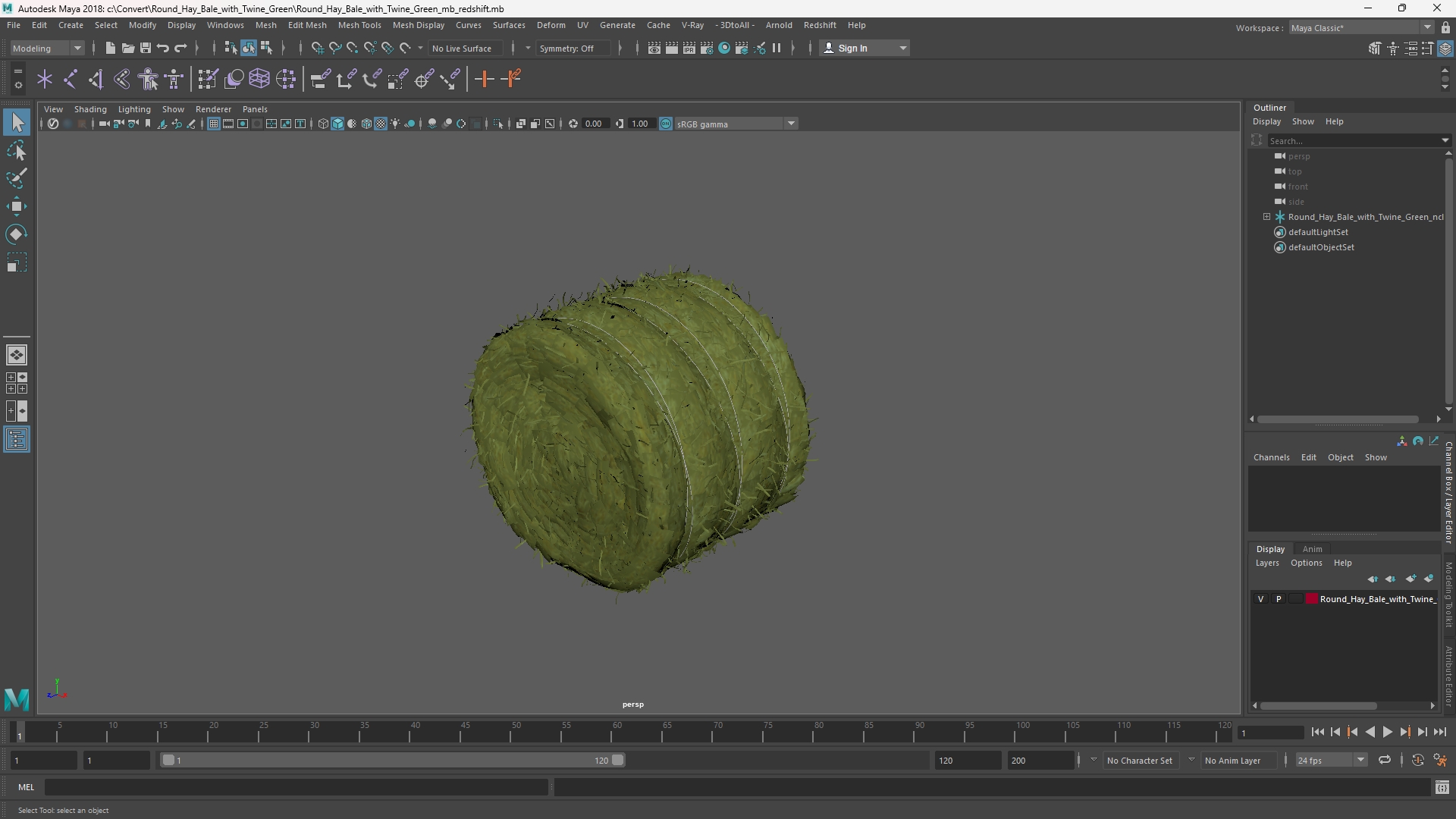 Round Hay Bale with Twine Green - view 11