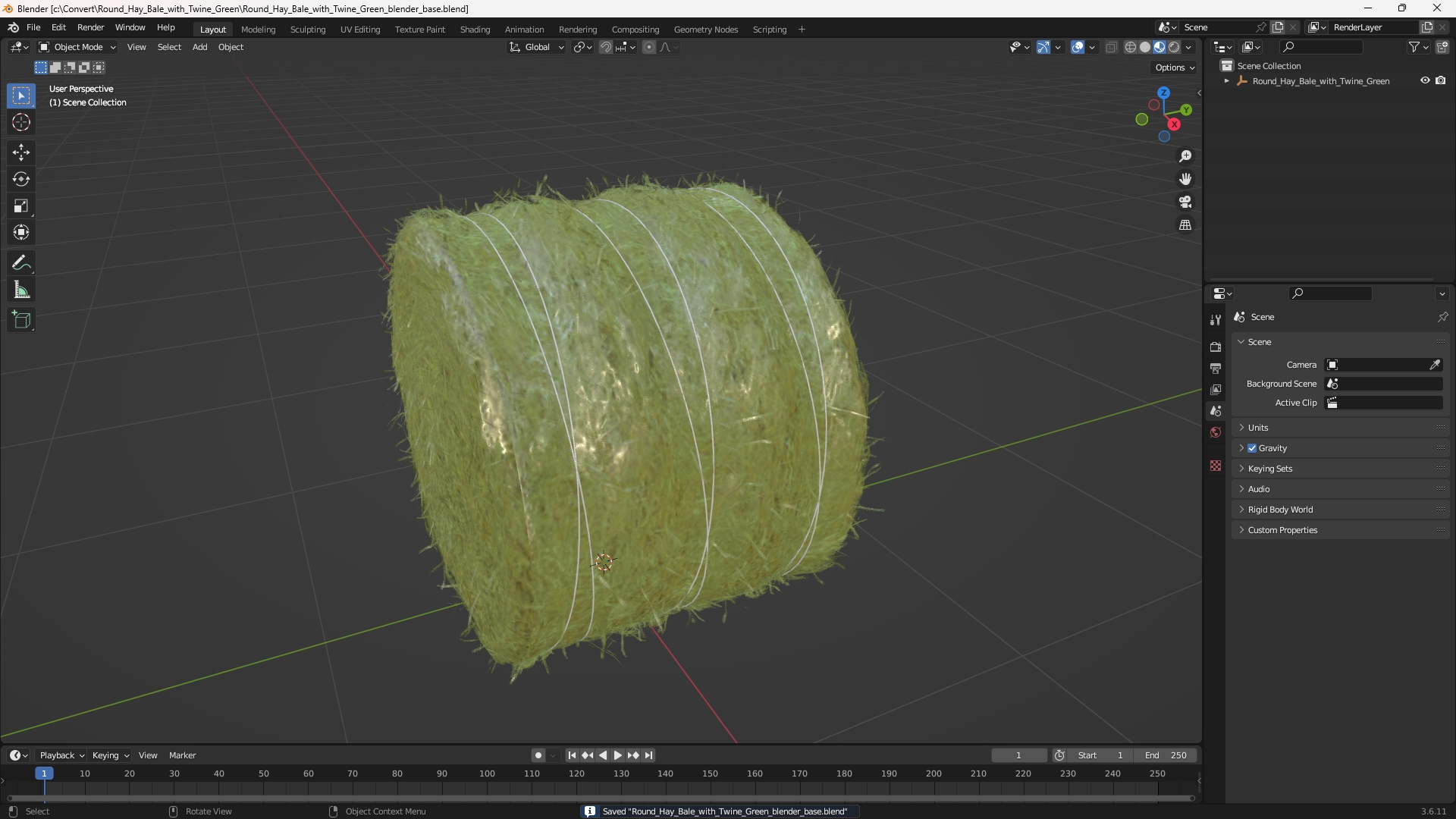 Round Hay Bale with Twine Green - view 10