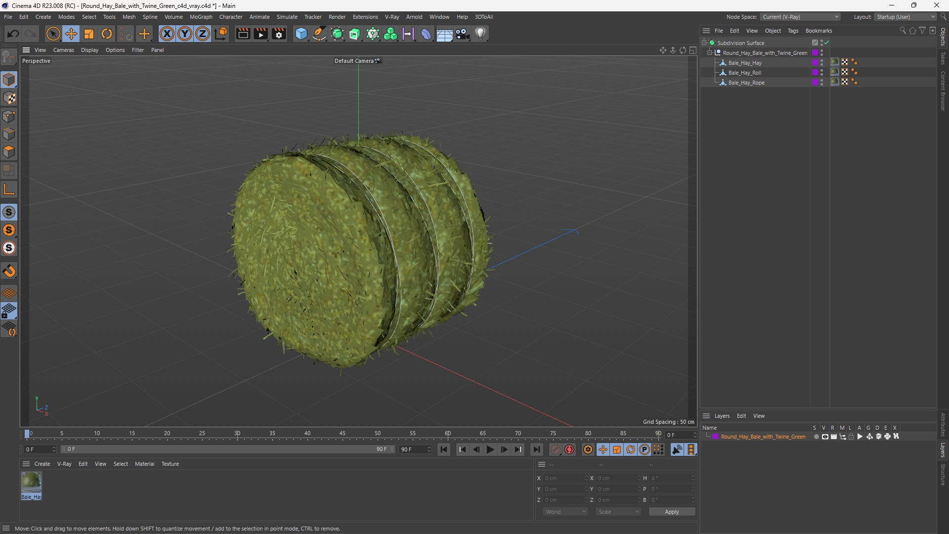 Round Hay Bale with Twine Green - view 12